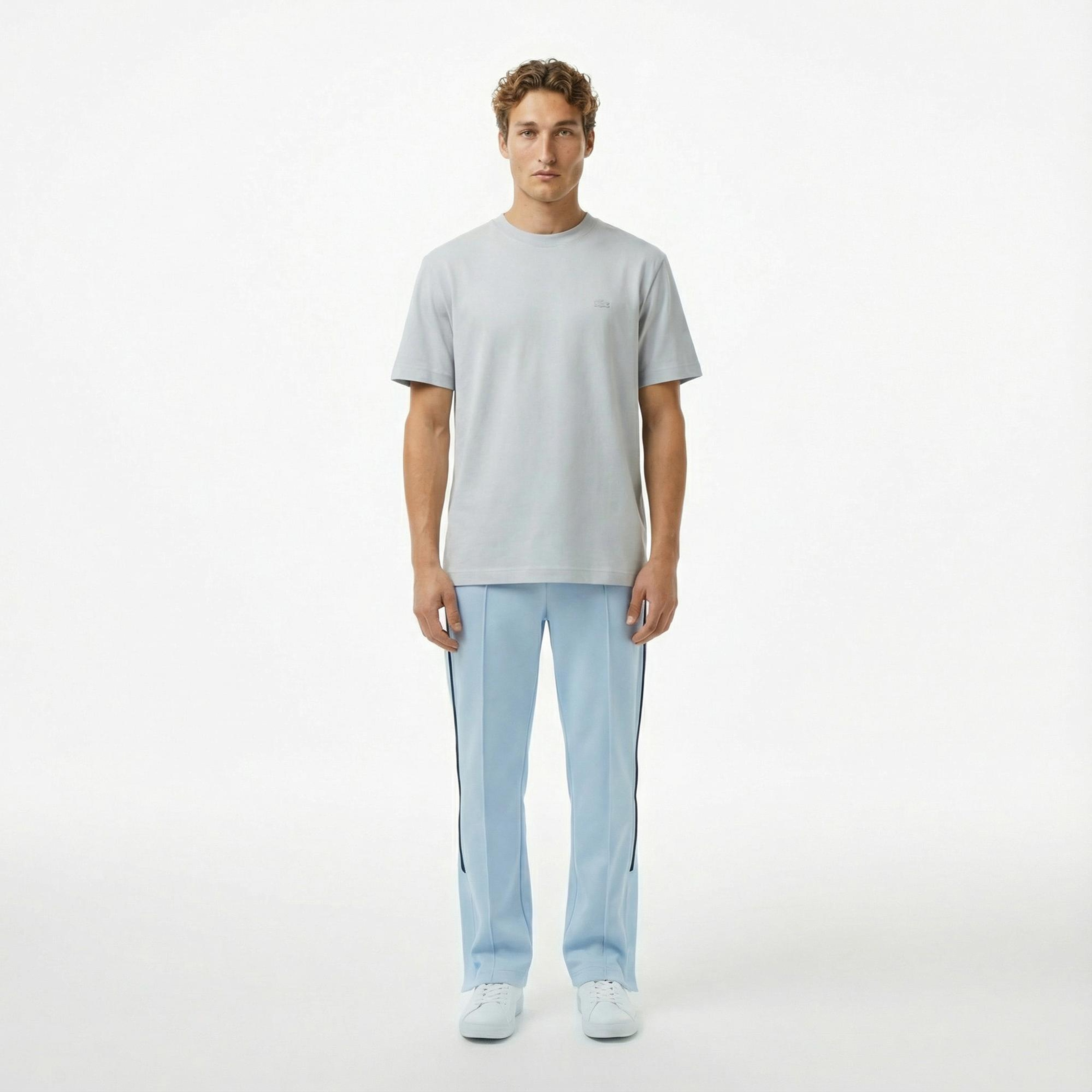 Lacoste Erkek Relaxed Fit Bisiklet Yaka Gri T-Shirt