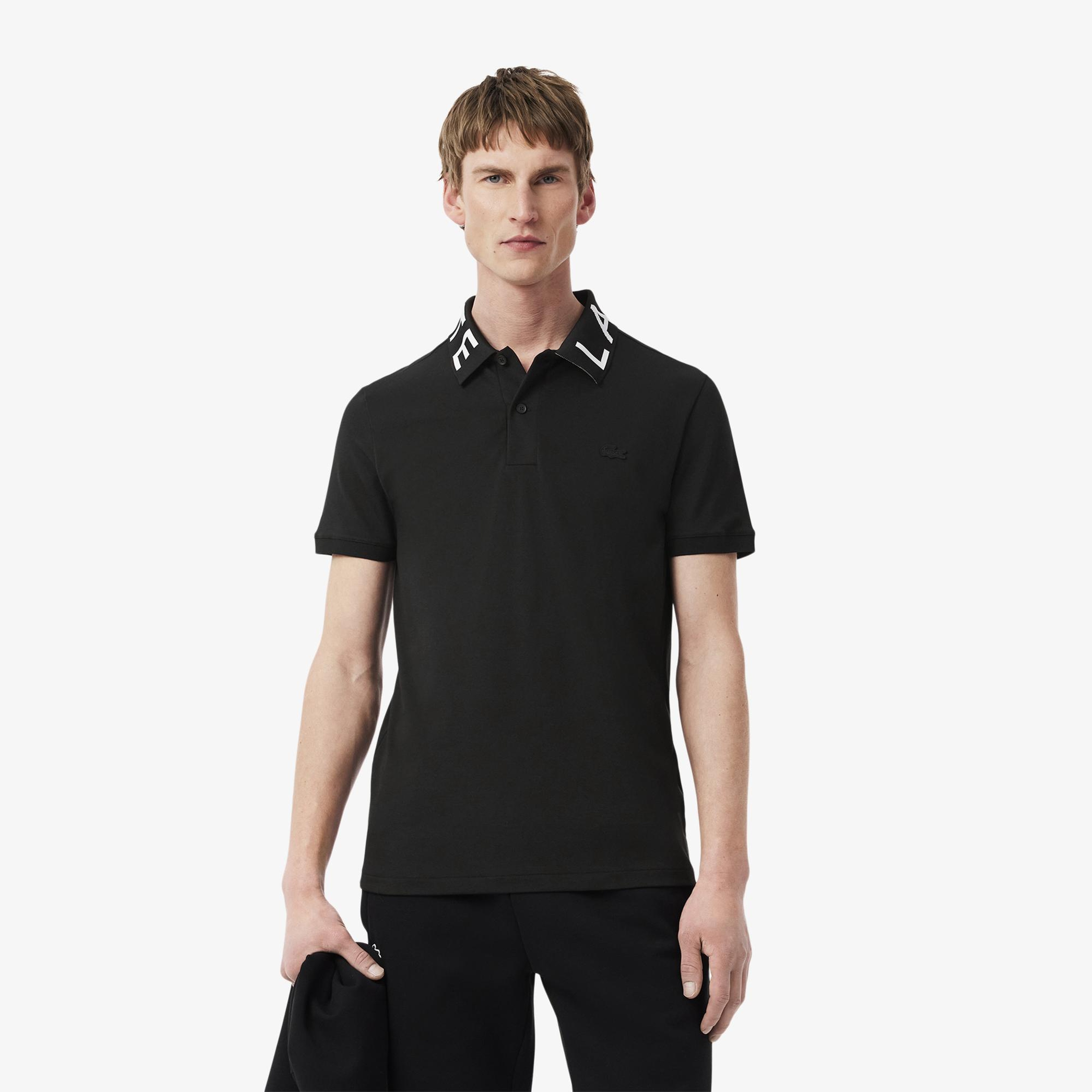 Lacoste Erkek Slim Fit Baskılı Siyah Polo