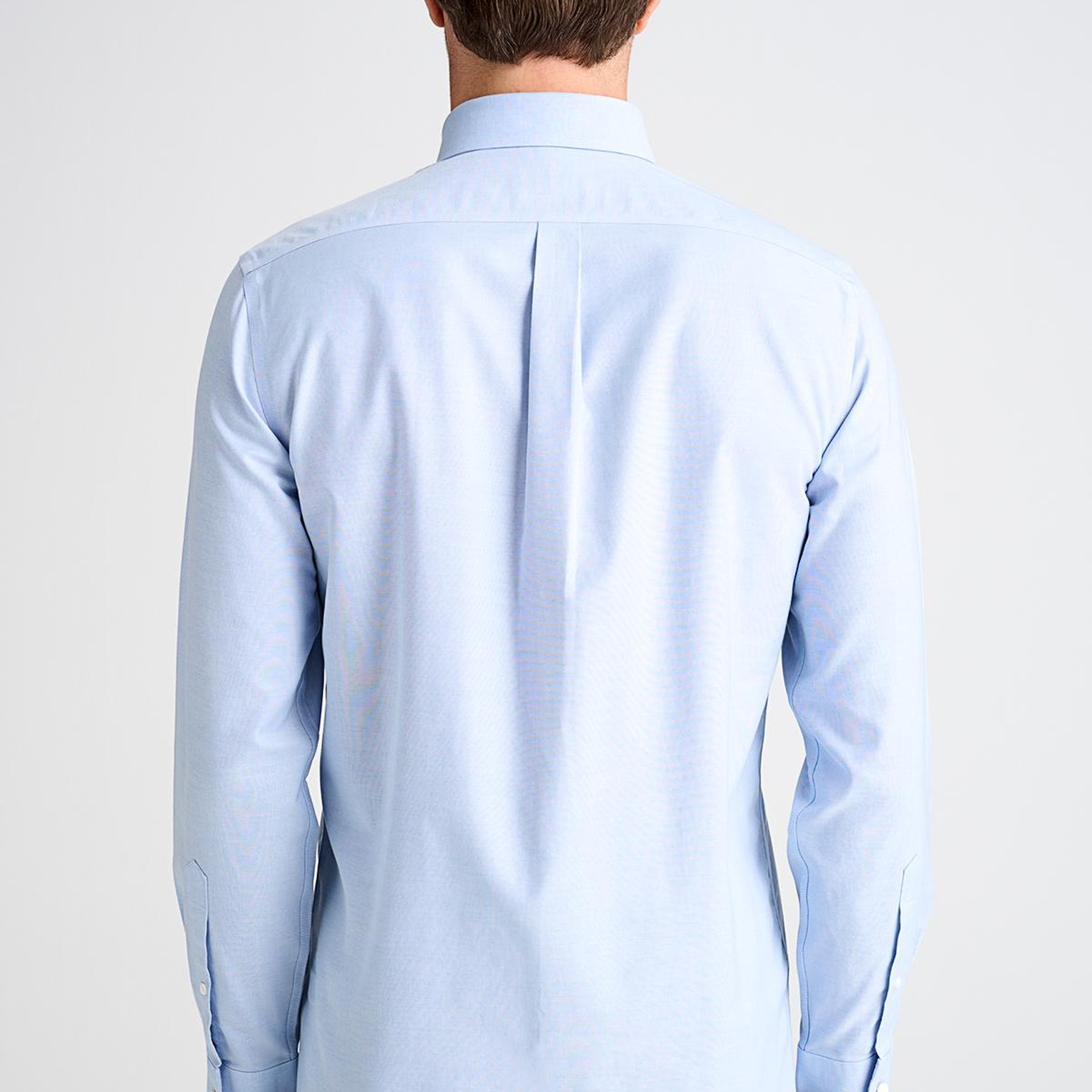 Erkek Mavi Cooper Fit Non-Iron Düğmeli Yaka Spor Gömlek