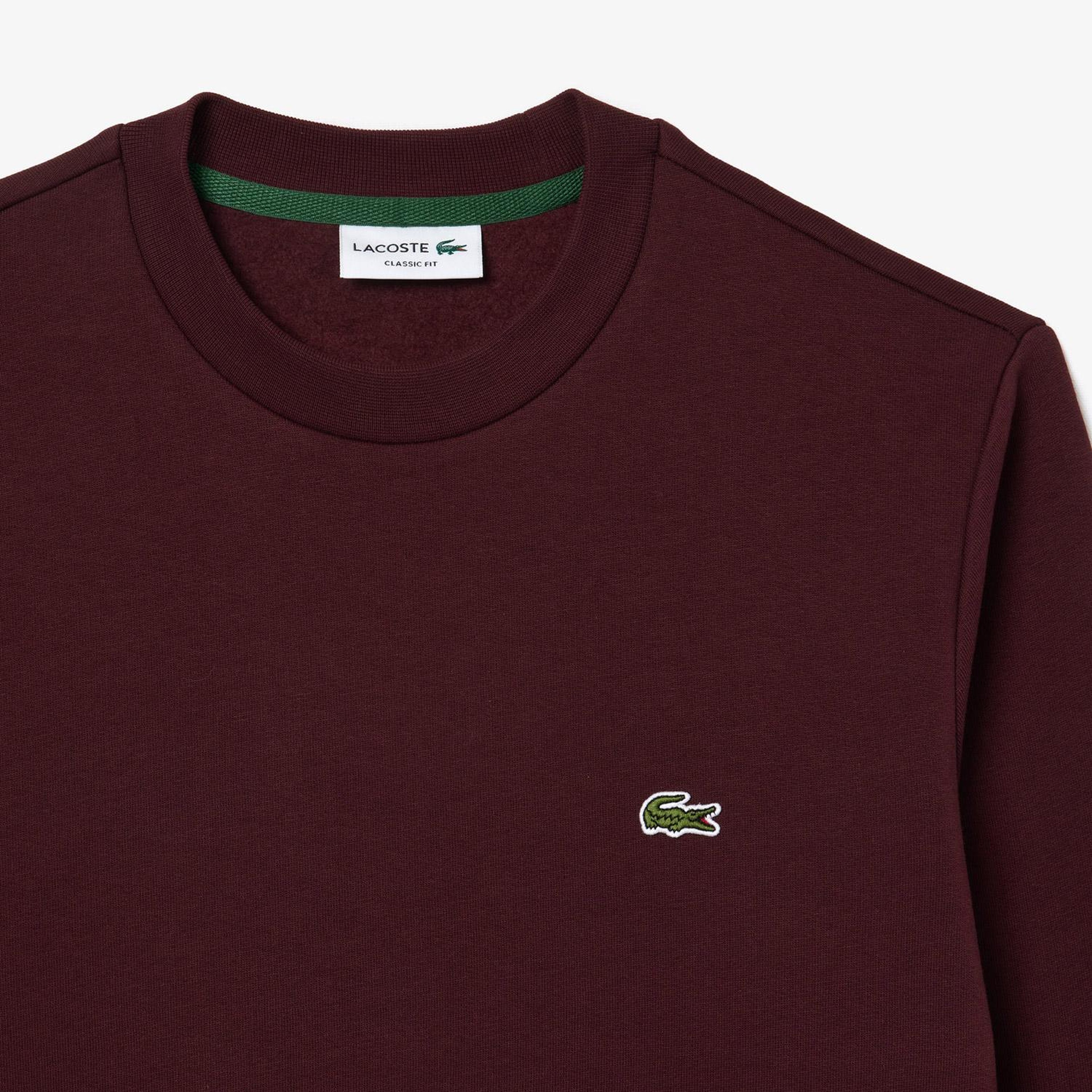 Lacoste Erkek Classic Fit Bisiklet Yaka Bordo Sweatshirt