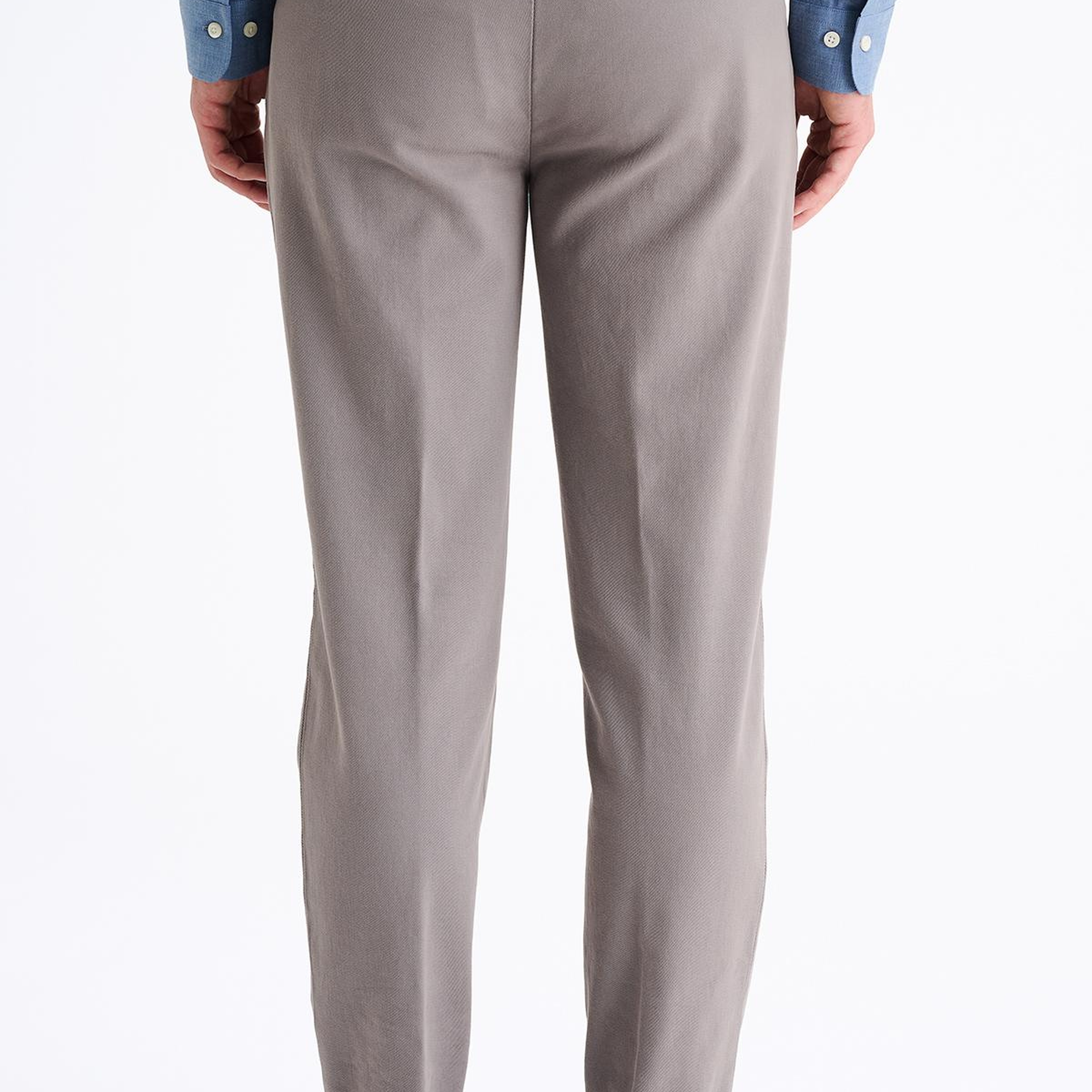 Erkek Gri Kaşmir Gabardin Chino Pantolon