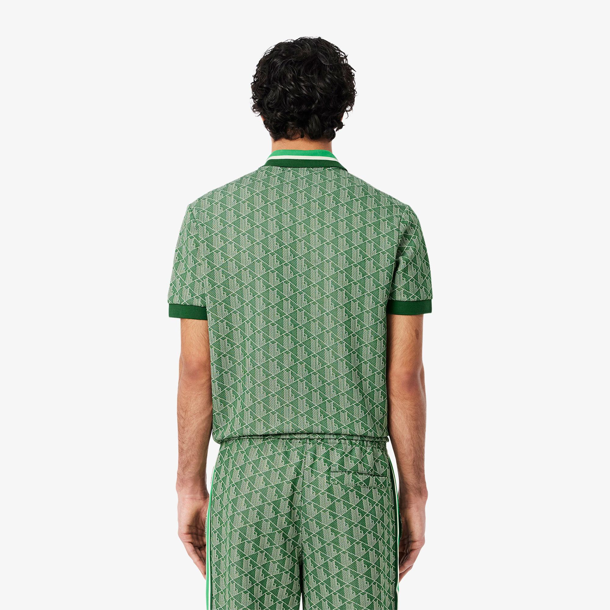 Lacoste Classic Fit Monogram Erkek Yeşil Polo