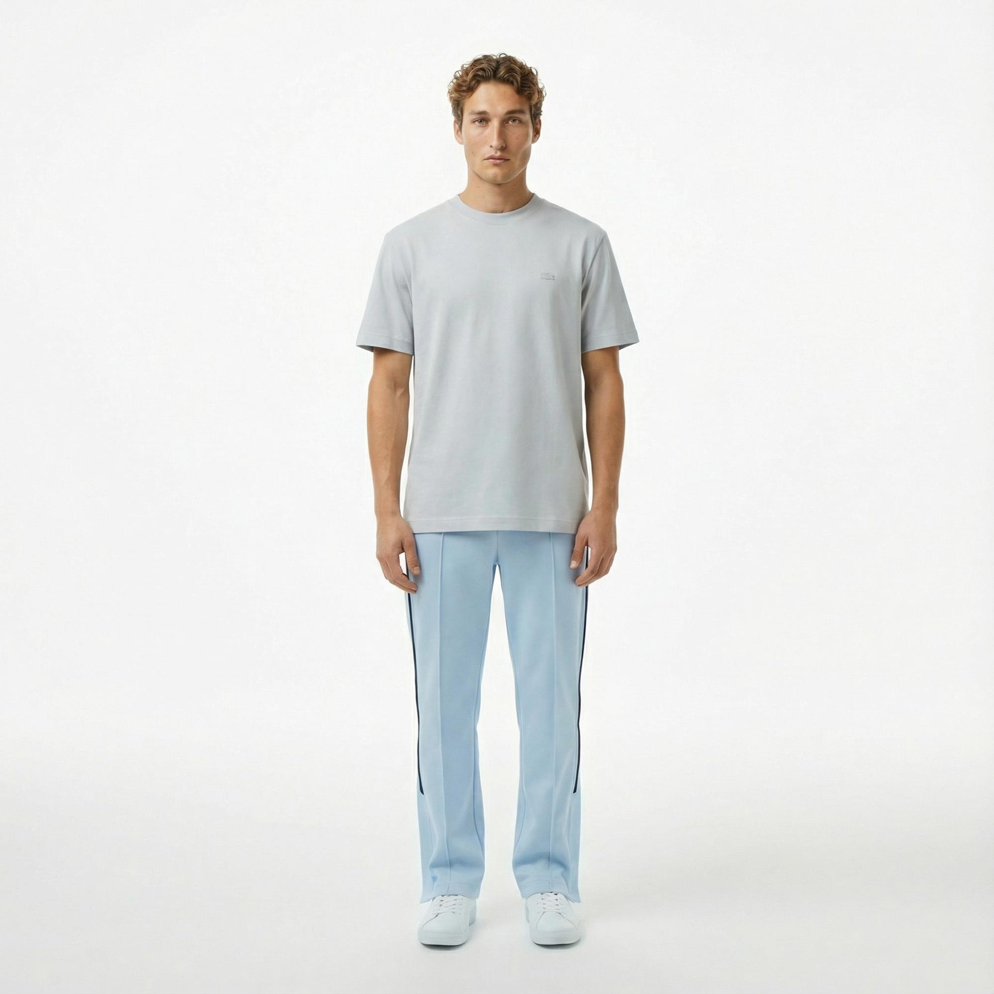 Lacoste Erkek Relaxed Fit Bisiklet Yaka Gri T-Shirt