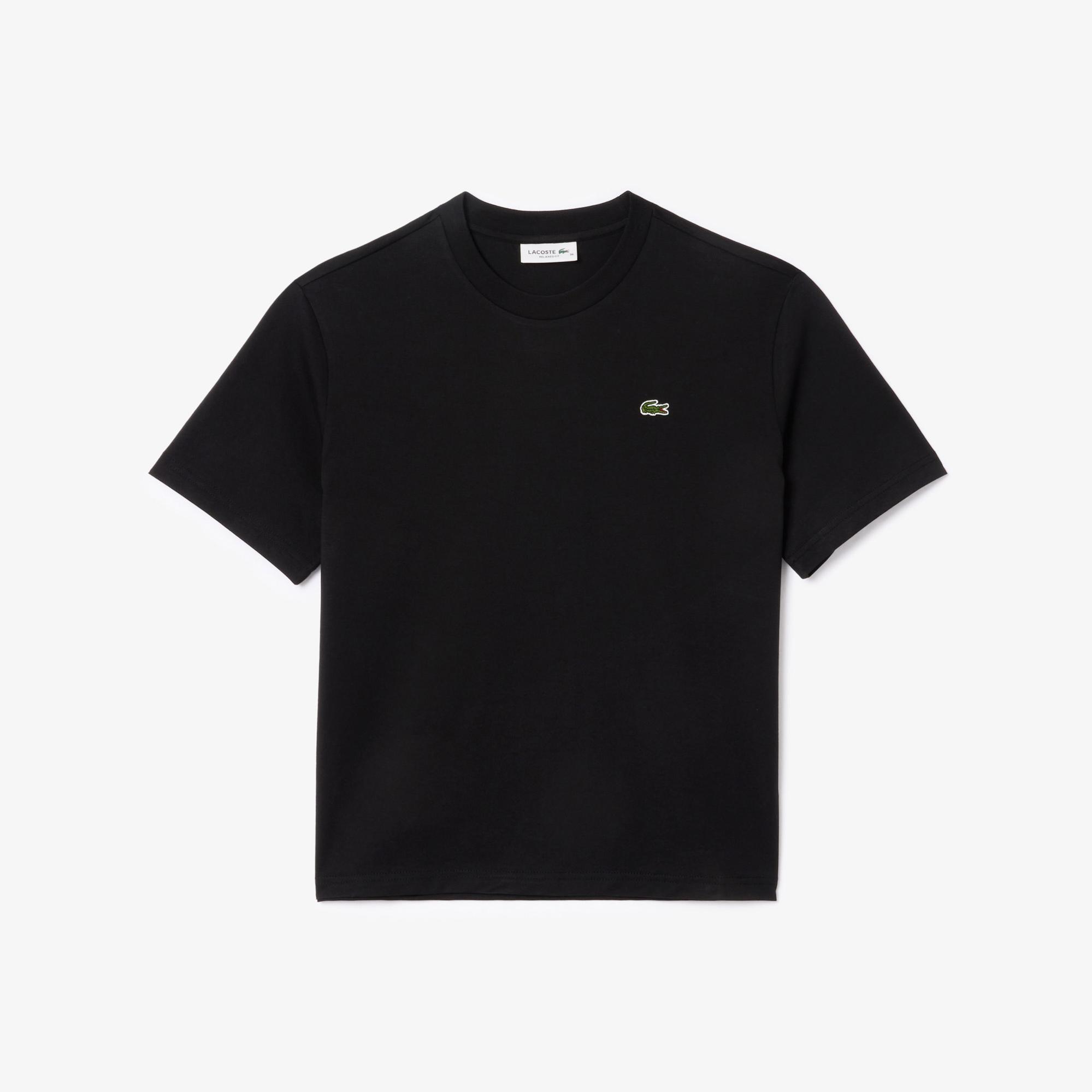 Lacoste Kadın Relaxed Fit Bisiklet Yaka Siyah T-Shirt