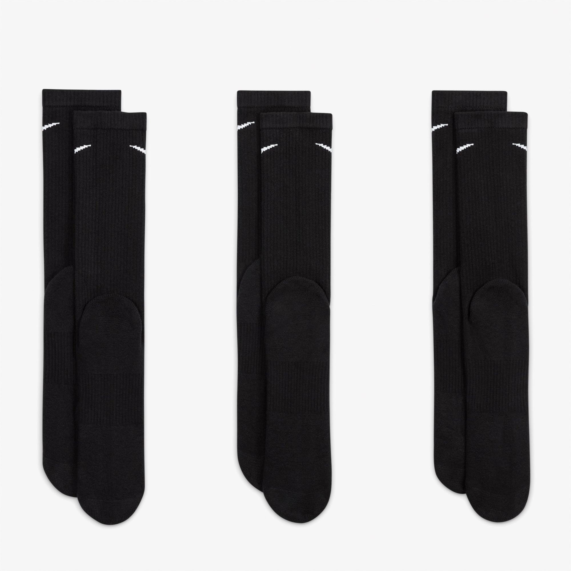 Nike Everyday Plus Cushioned 3'lü Unisex Siyah Çorap