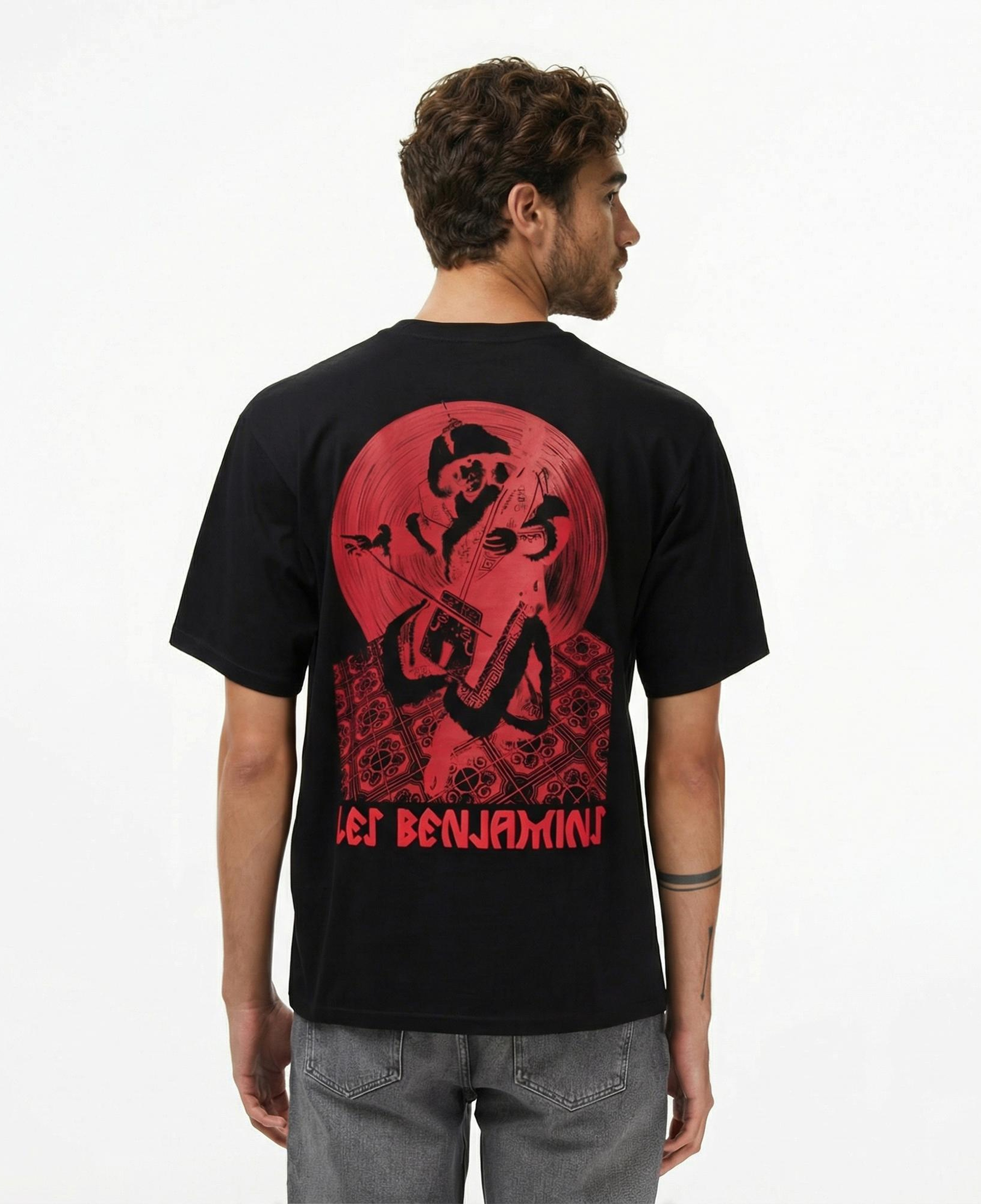 Les Benjamins Relaxed 025 Erkek Siyah T-Shirt