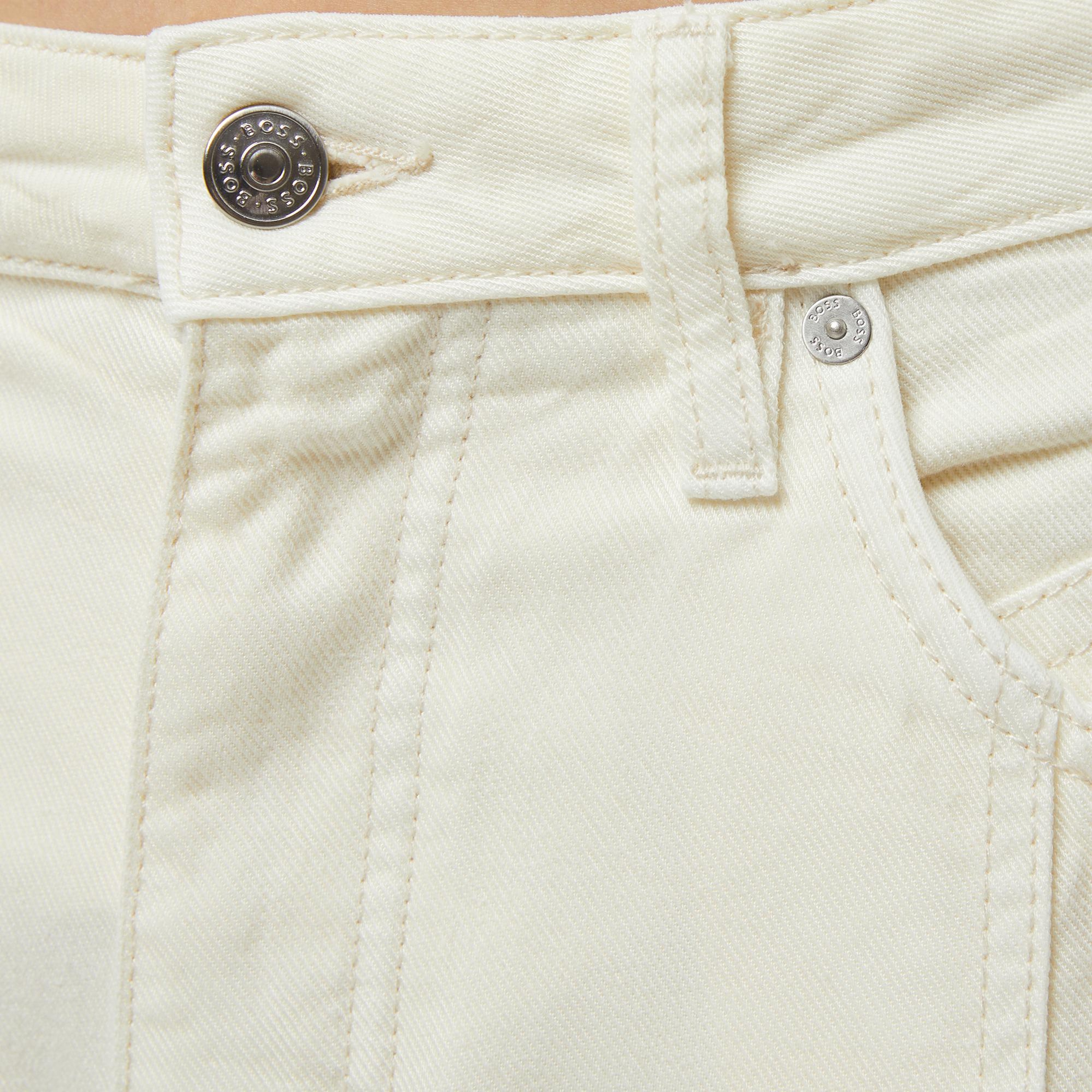 Boss Slouchy Pleatd Kadın Beyaz Jean