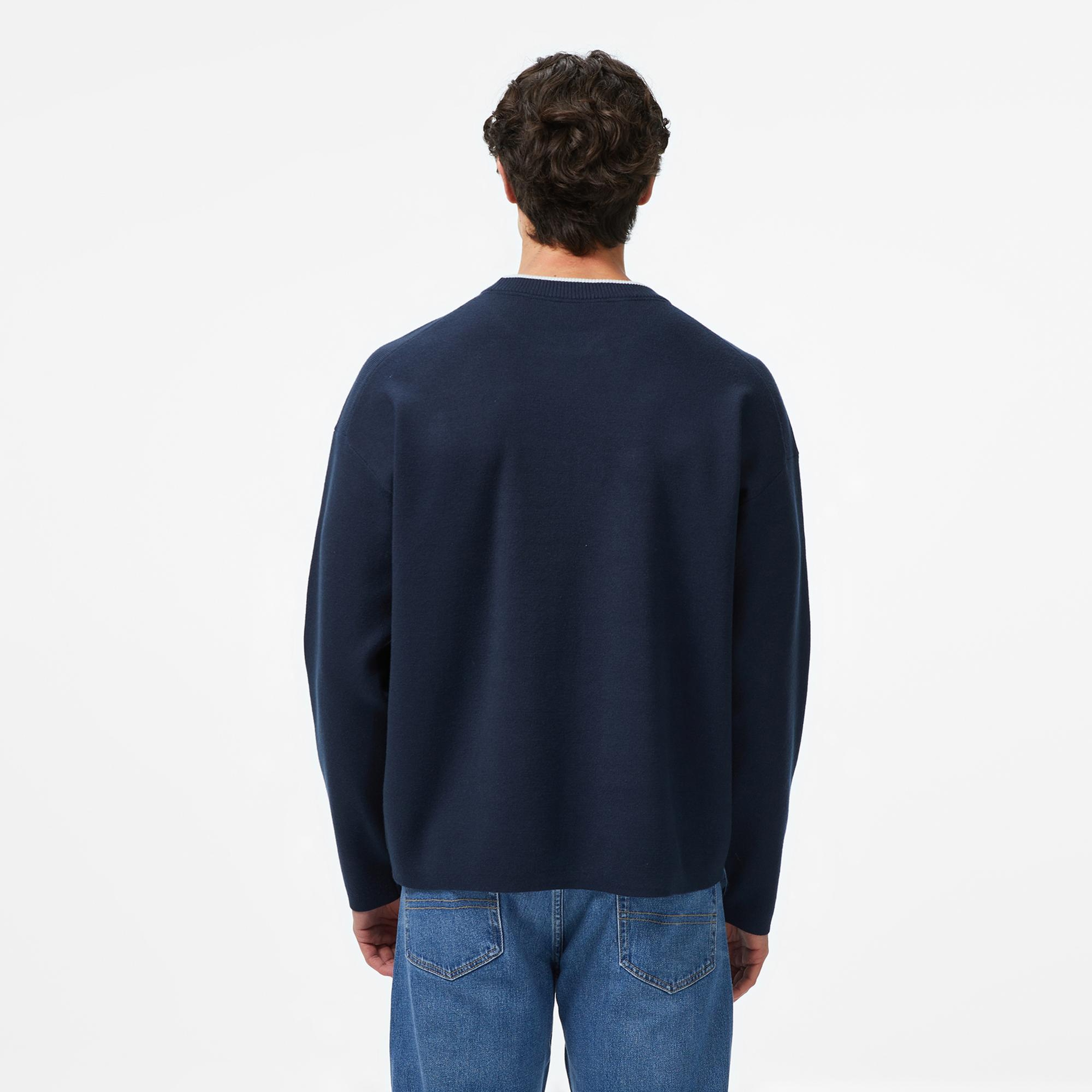 Calvin Klein Embossed Logo Erkek Lacivert Triko