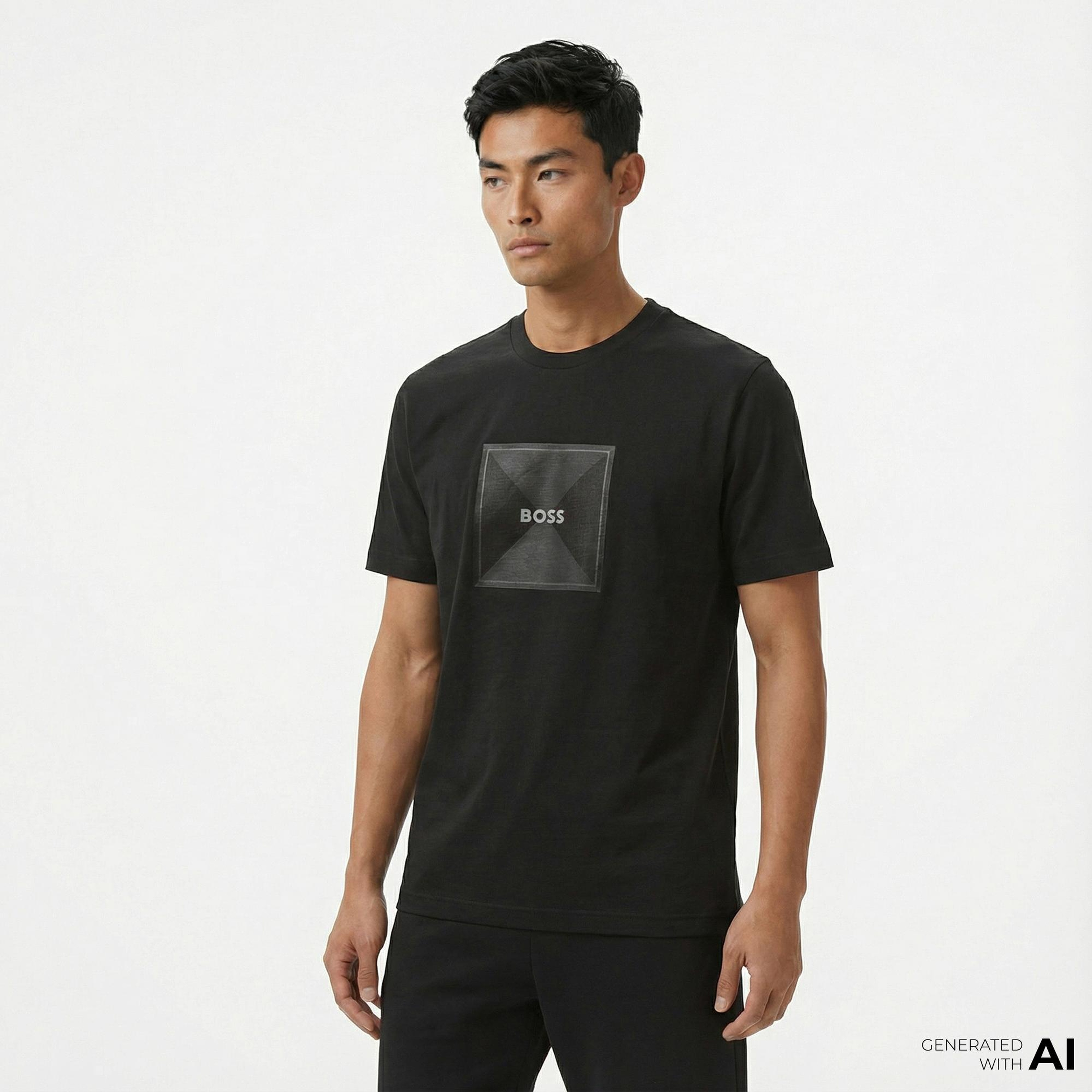 Boss Logo Erkek Siyah T-Shirt