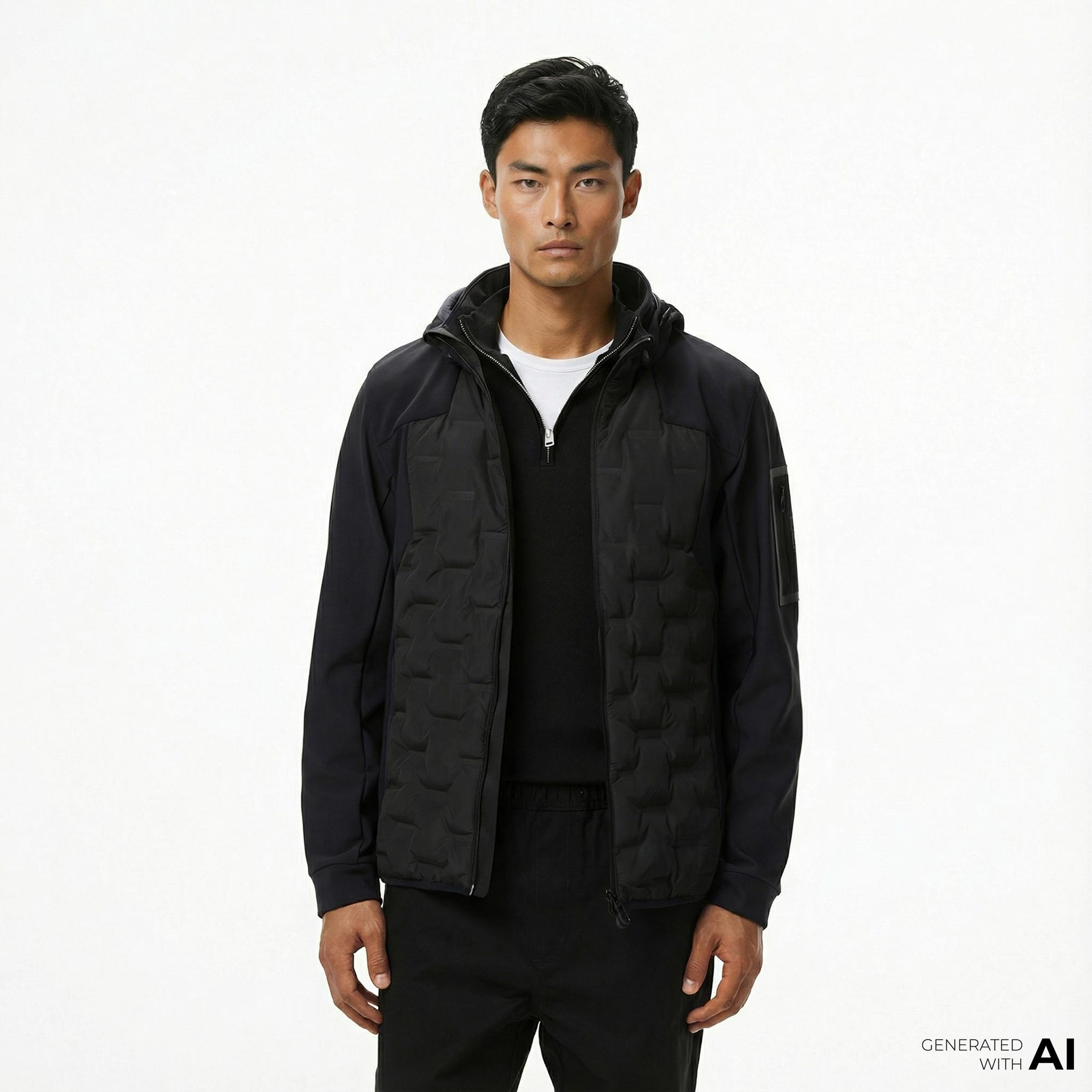 Boss Down Hybrid Erkek Siyah Ceket