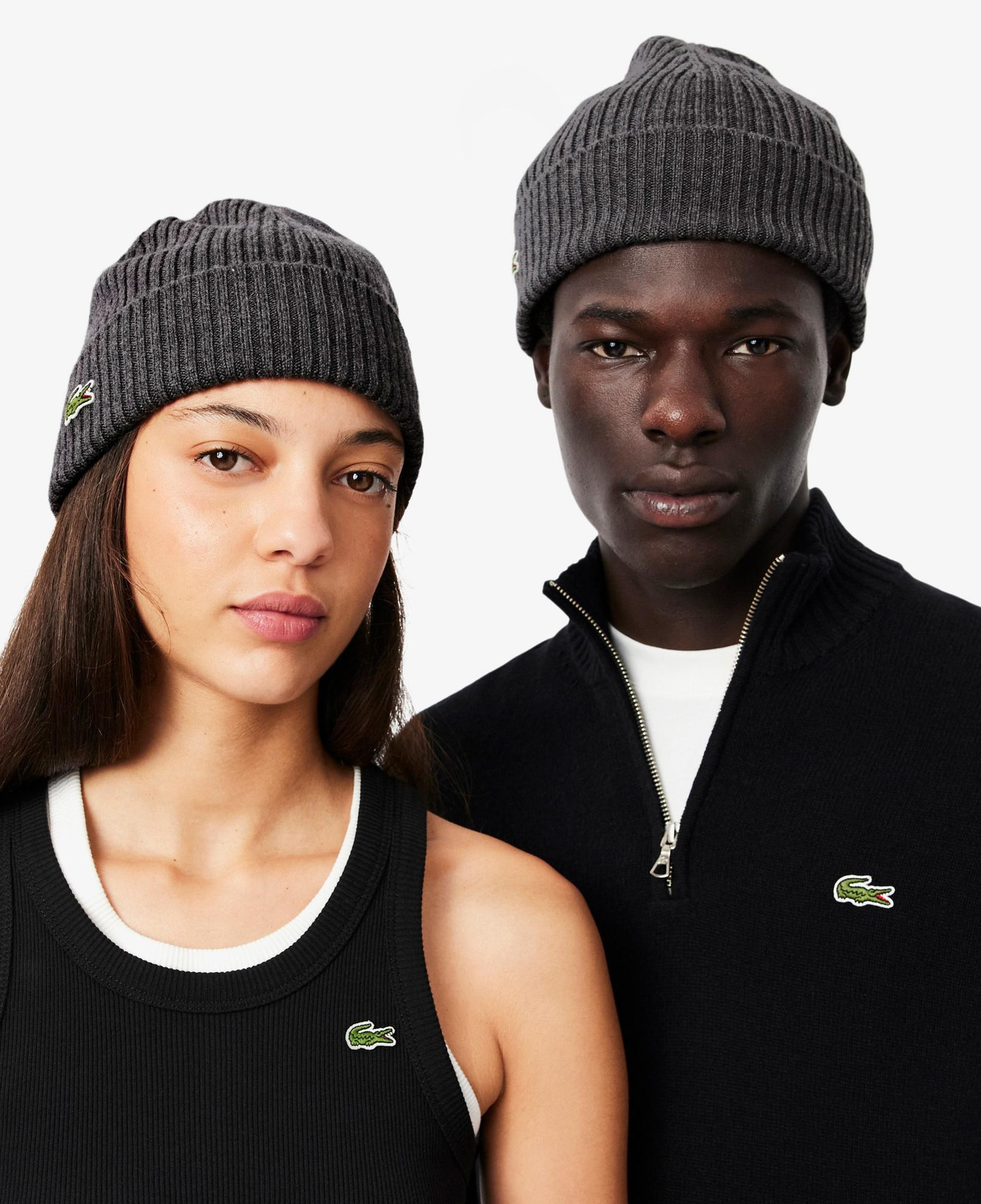 Lacoste Unisex Yün Koyu Gri Bere