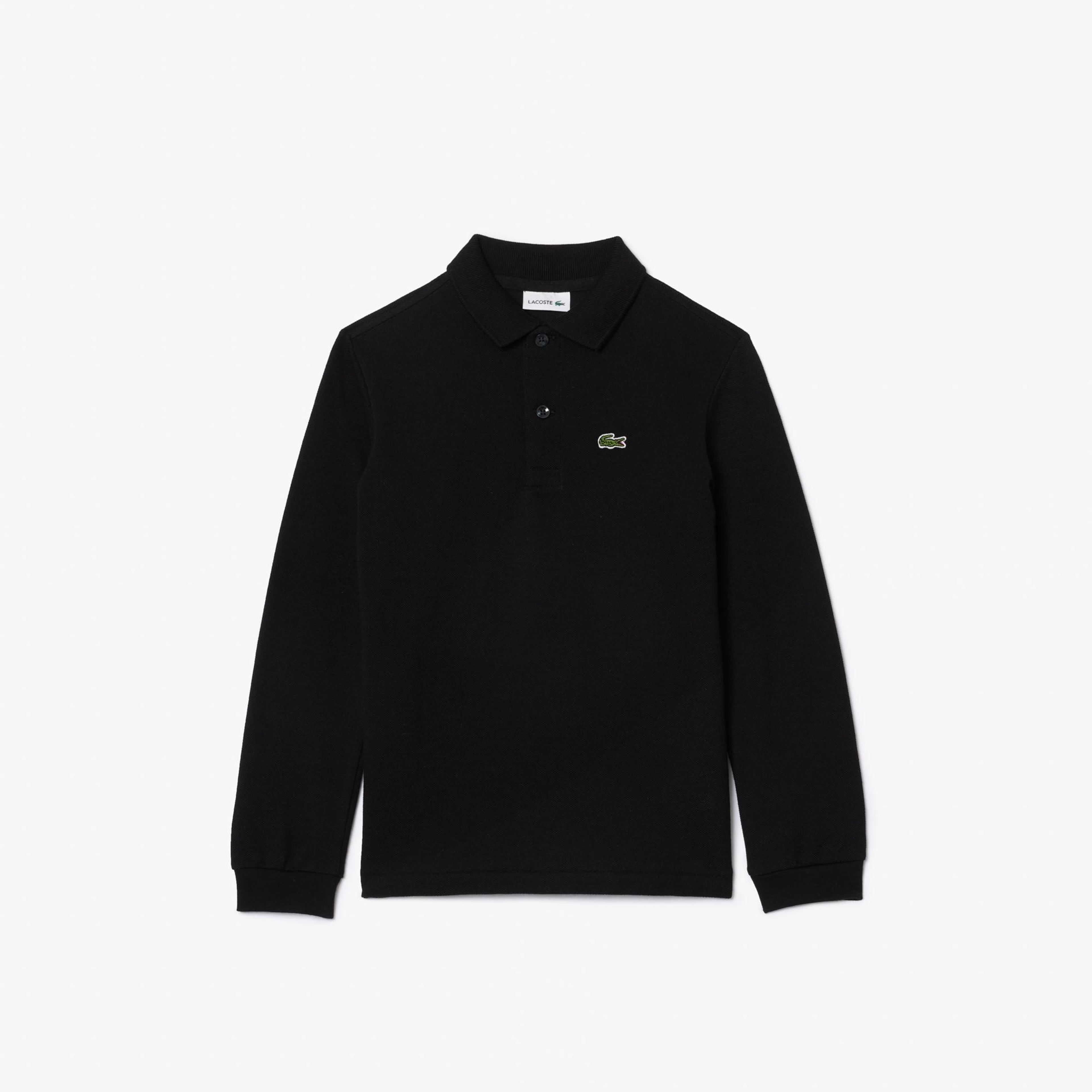Lacoste Erkek Çocuk Regular Fit Uzun Kollu Siyah Polo