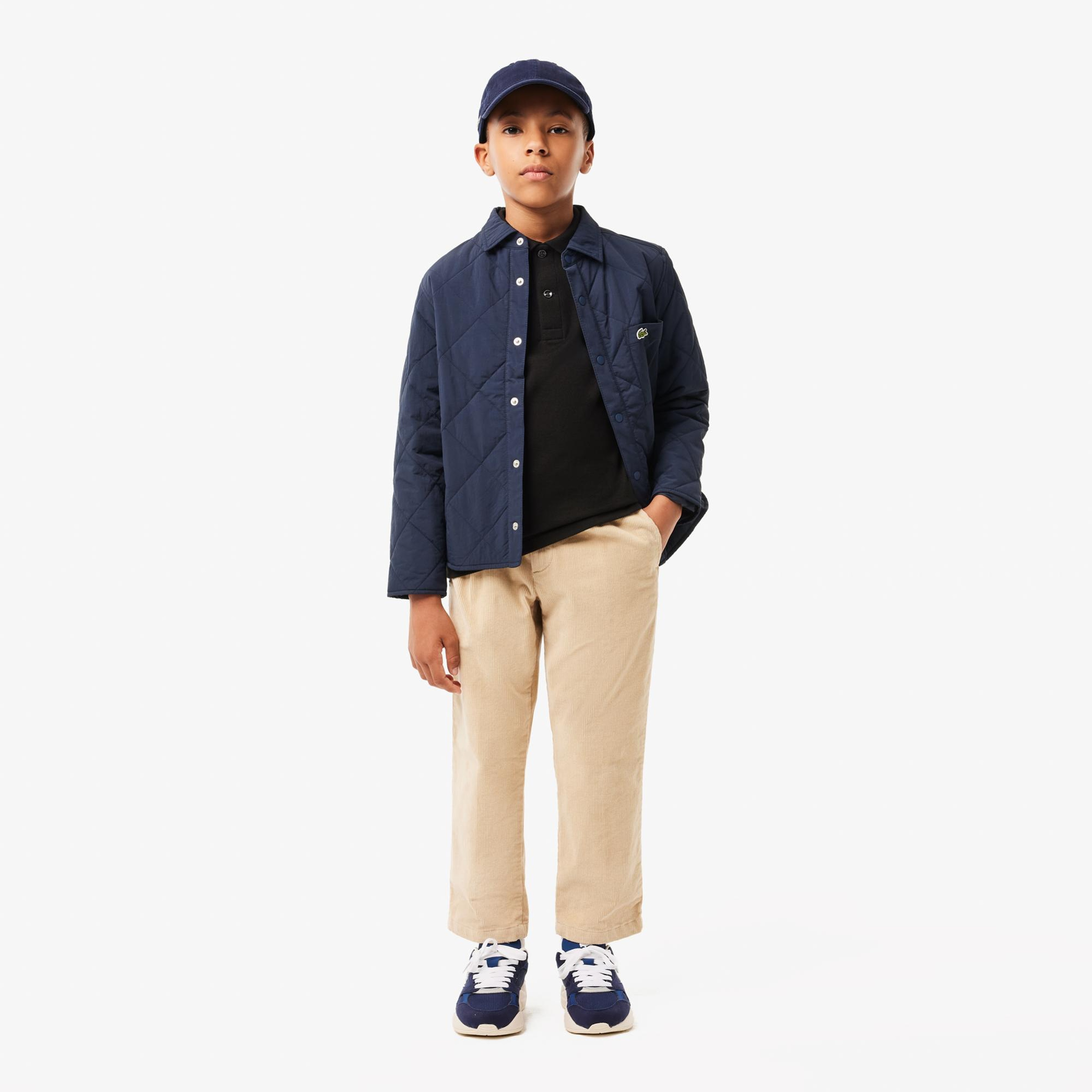 Lacoste Erkek Çocuk Regular Fit Uzun Kollu Siyah Polo