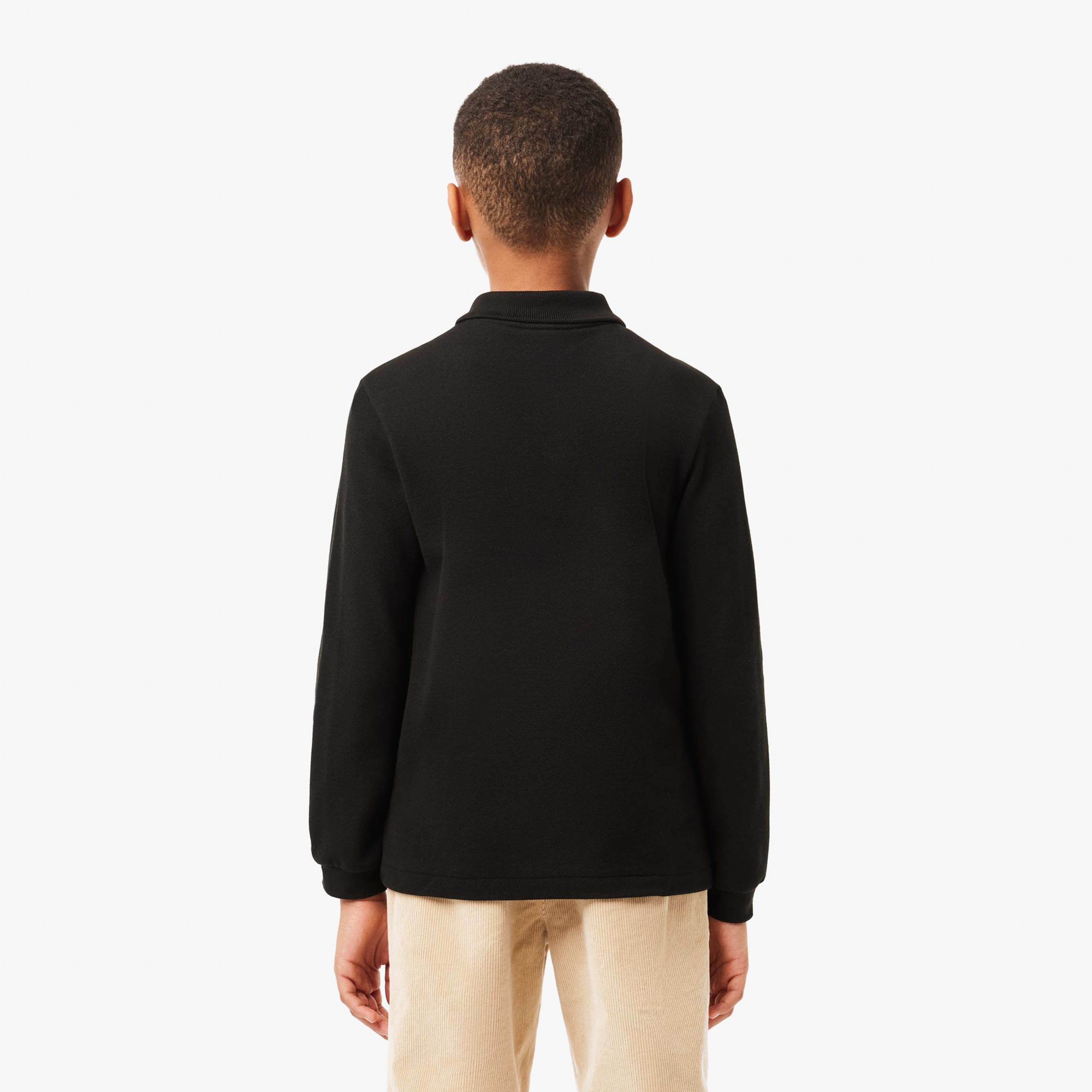 Lacoste Erkek Çocuk Regular Fit Uzun Kollu Siyah Polo
