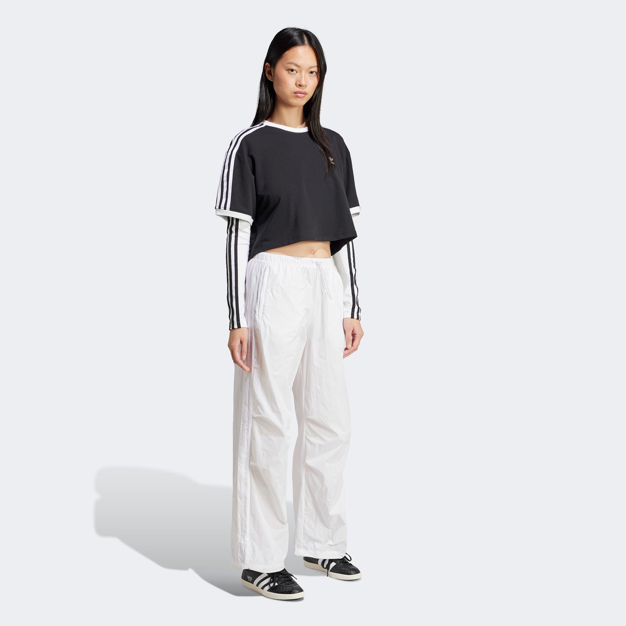 adidas Adicolor 3 Stripe Loose Kadın Siyah T-Shirt