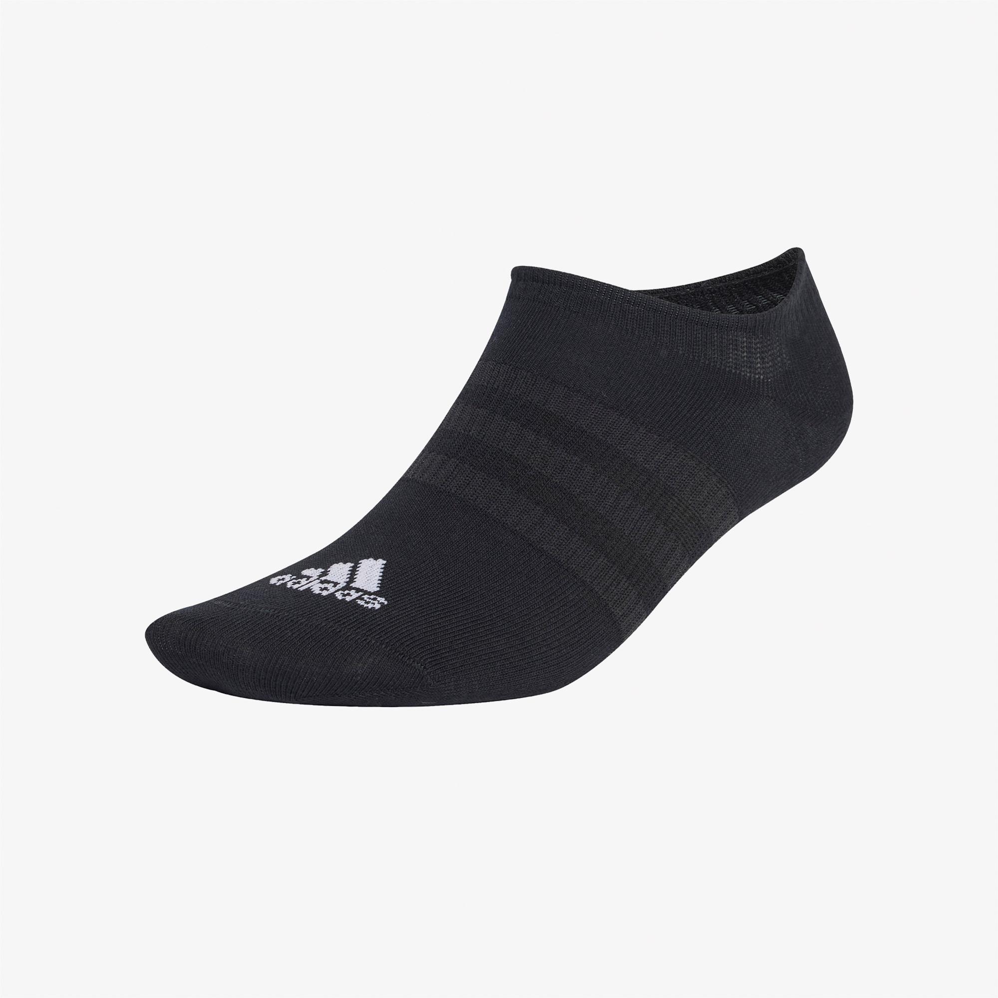adidas Thin and Light No-Show 3' lü Unisex Siyah Çorap
