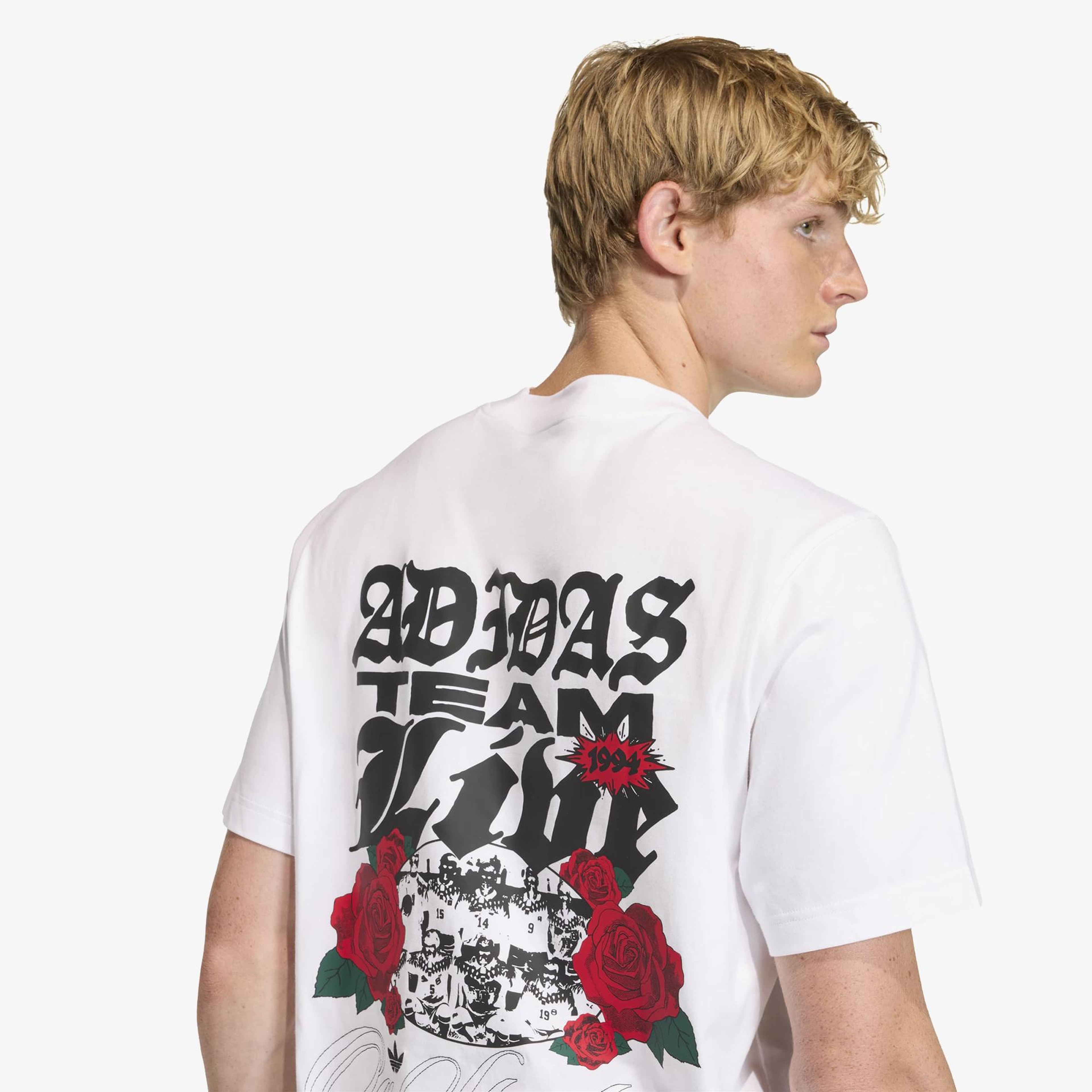 adidas GFX Roses Erkek Beyaz T-Shirt