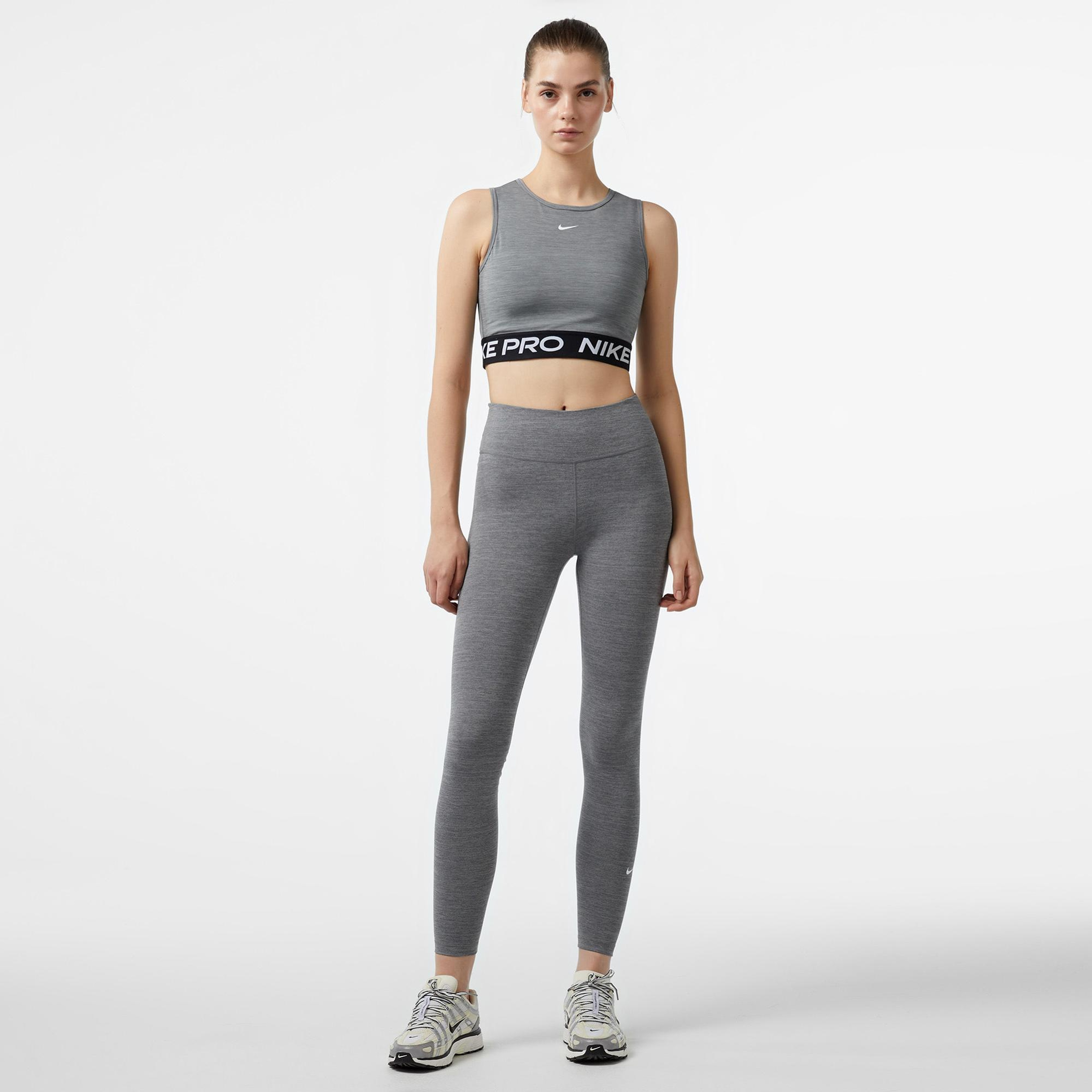 Nike One Dri-Fit Mid Rise Kadın Gri Tayt