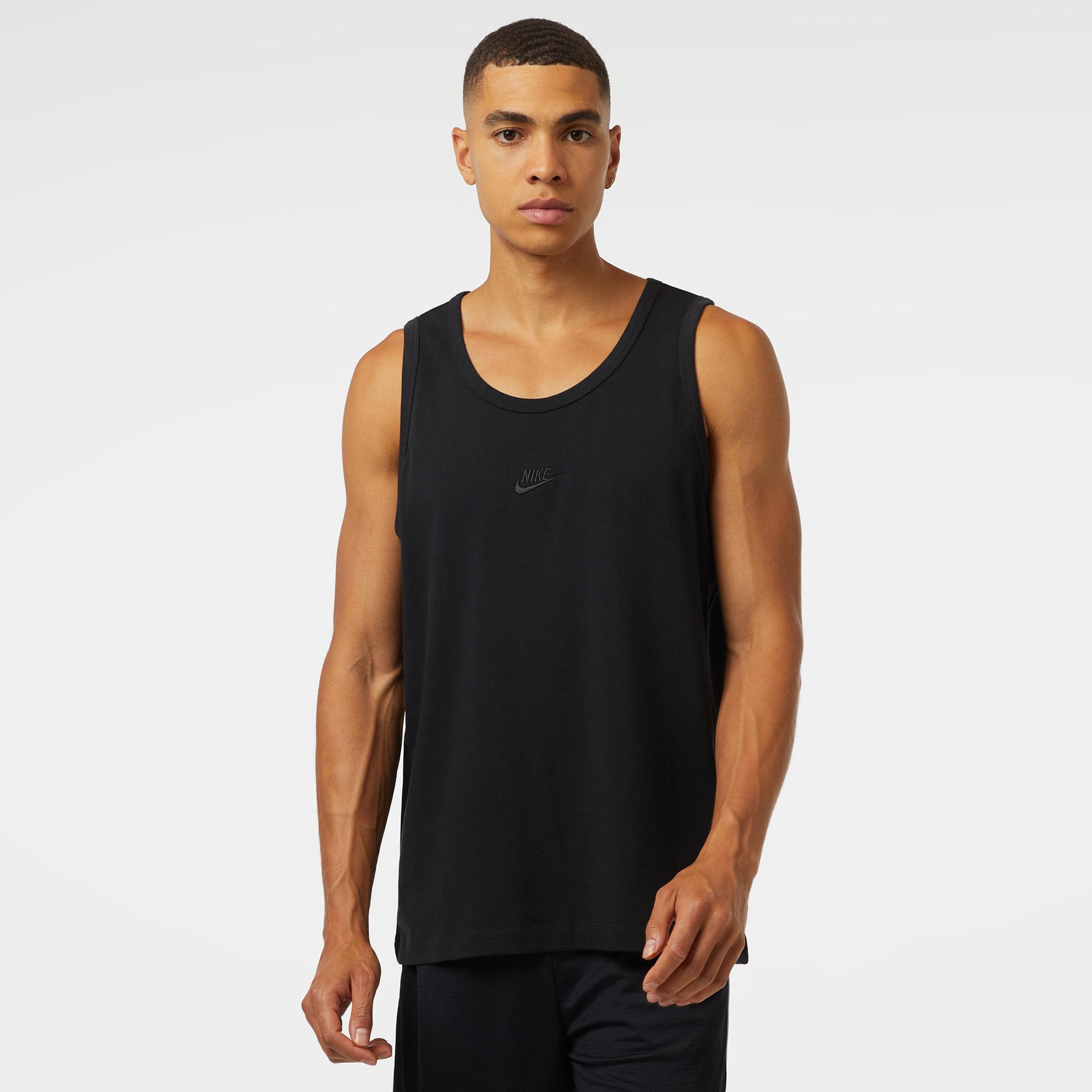 Nike Sportswear Premium Essentials Erkek Siyah Kolsuz T-Shirt