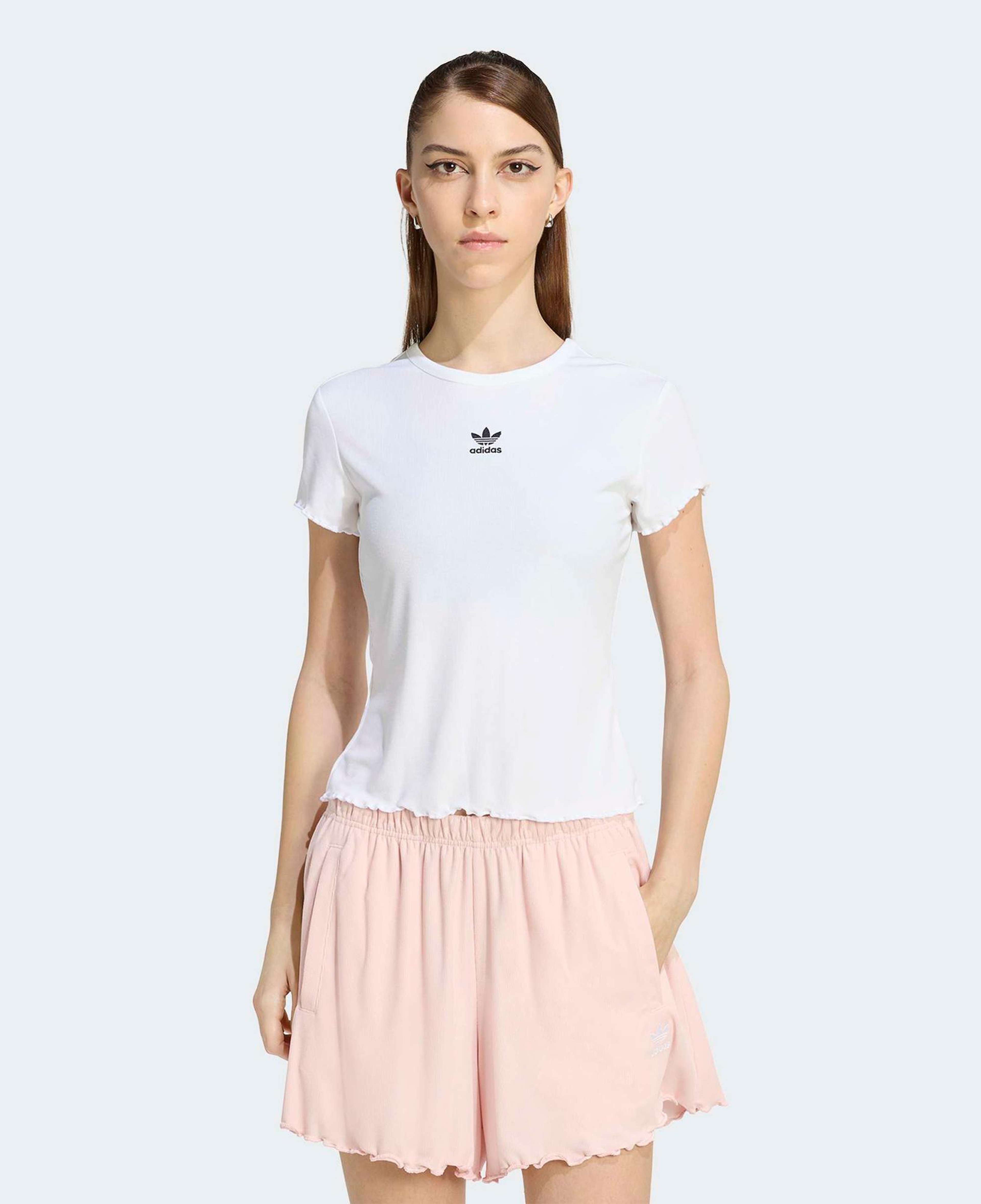 adidas Essentials Scalloped Kadın Beyaz T-Shirt