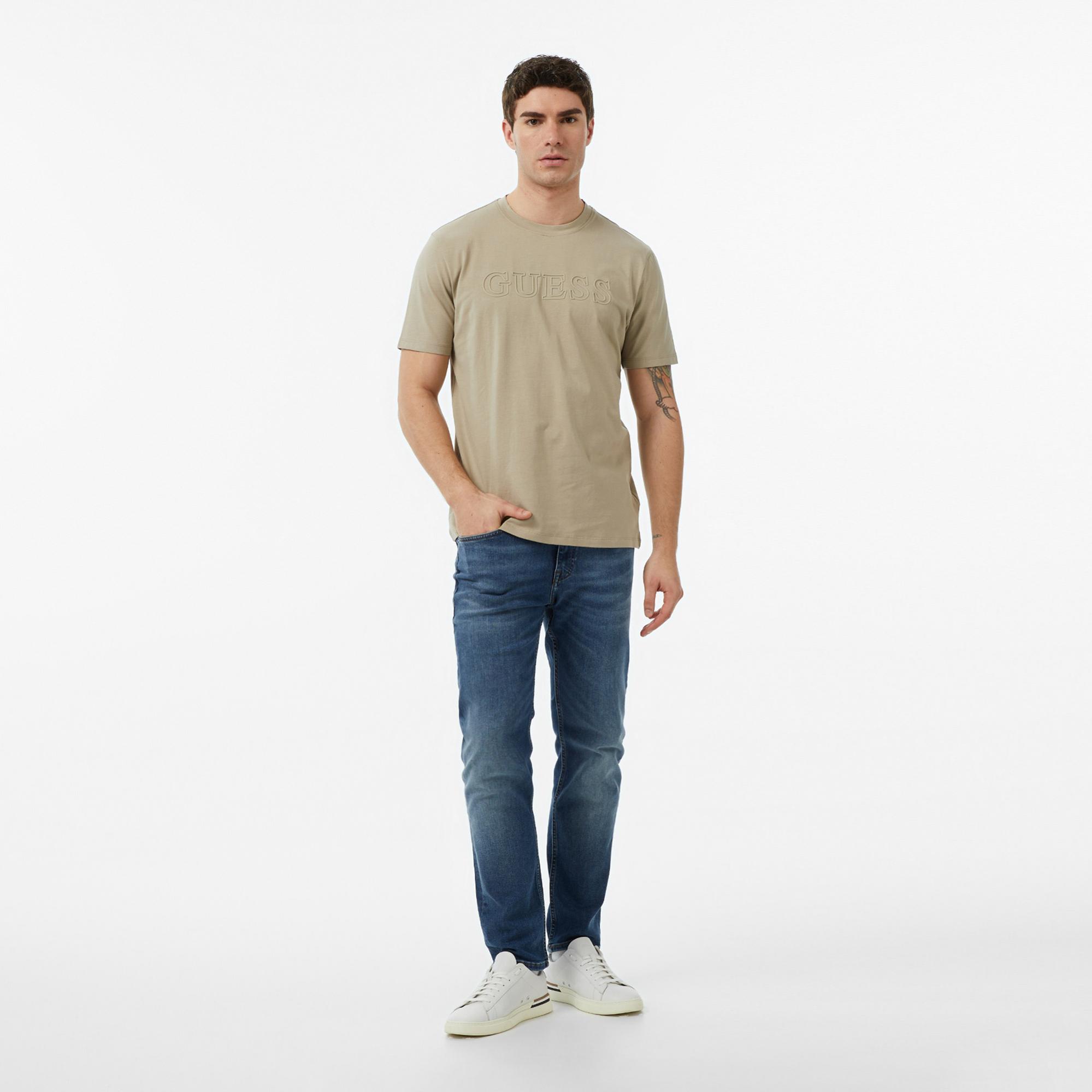 Guess Alphy Aktif Regular Fit Erkek Gri T-Shirt