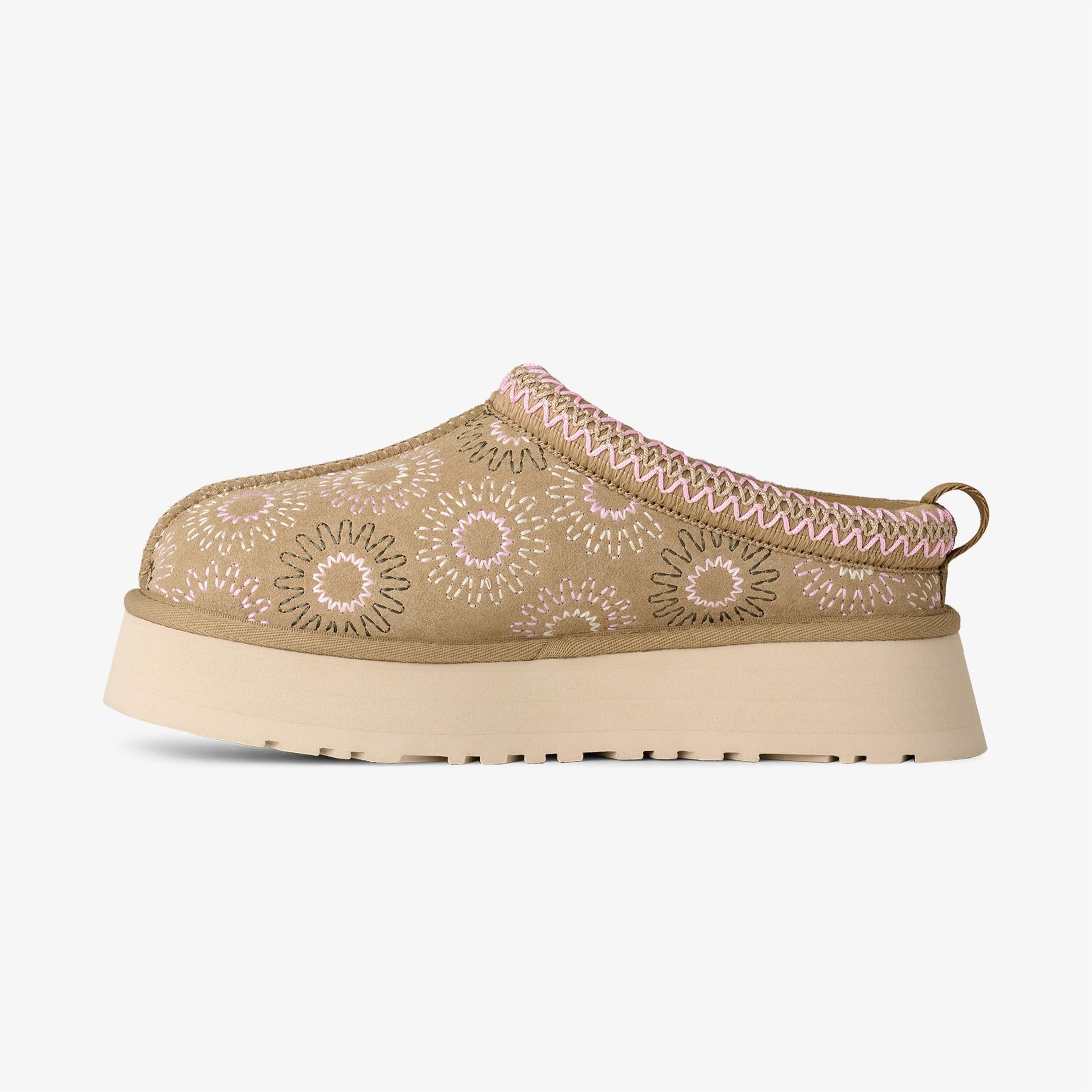 UGG Tazz Sun Stitch Kadın Beyaz Terlik