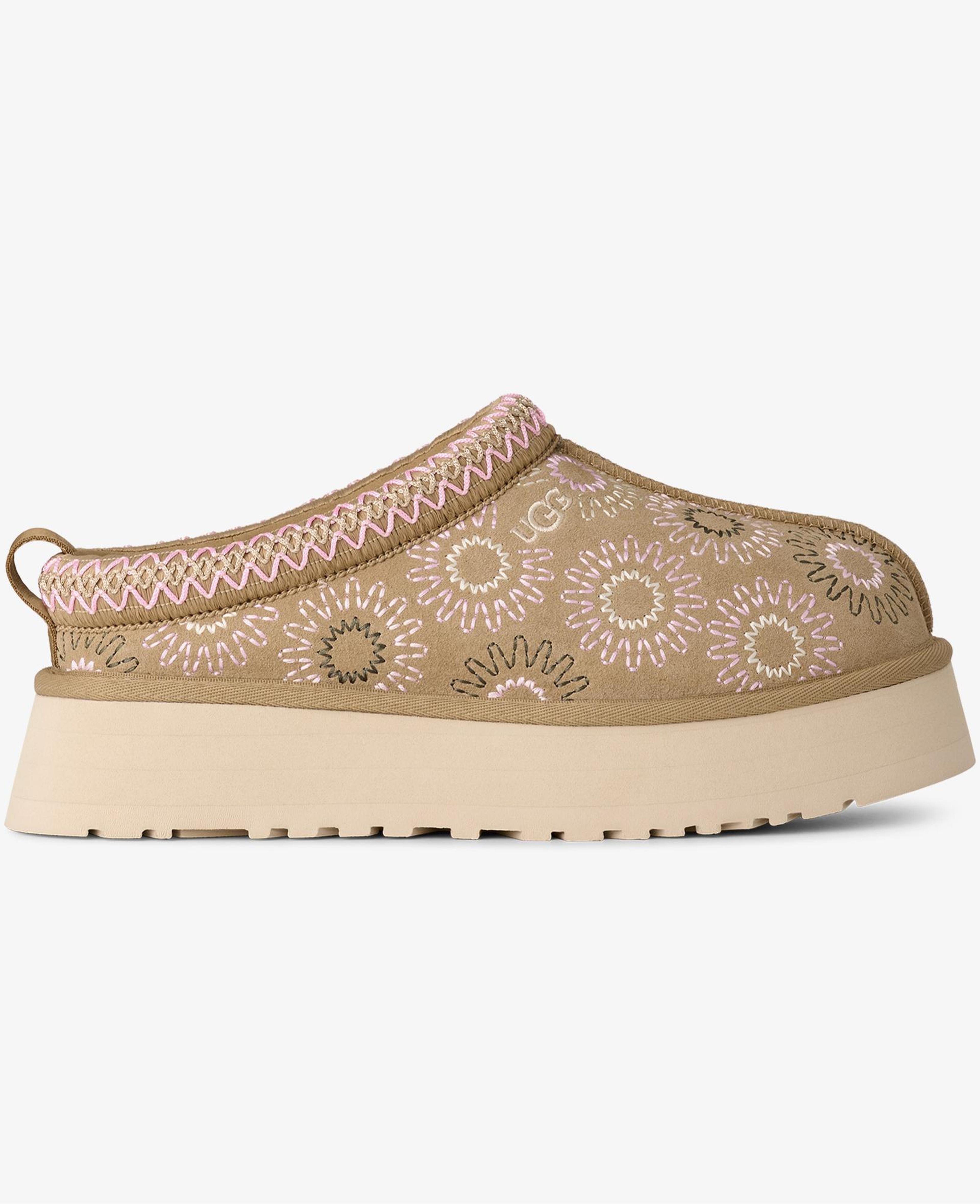 UGG Tazz Sun Stitch Kadın Beyaz Terlik