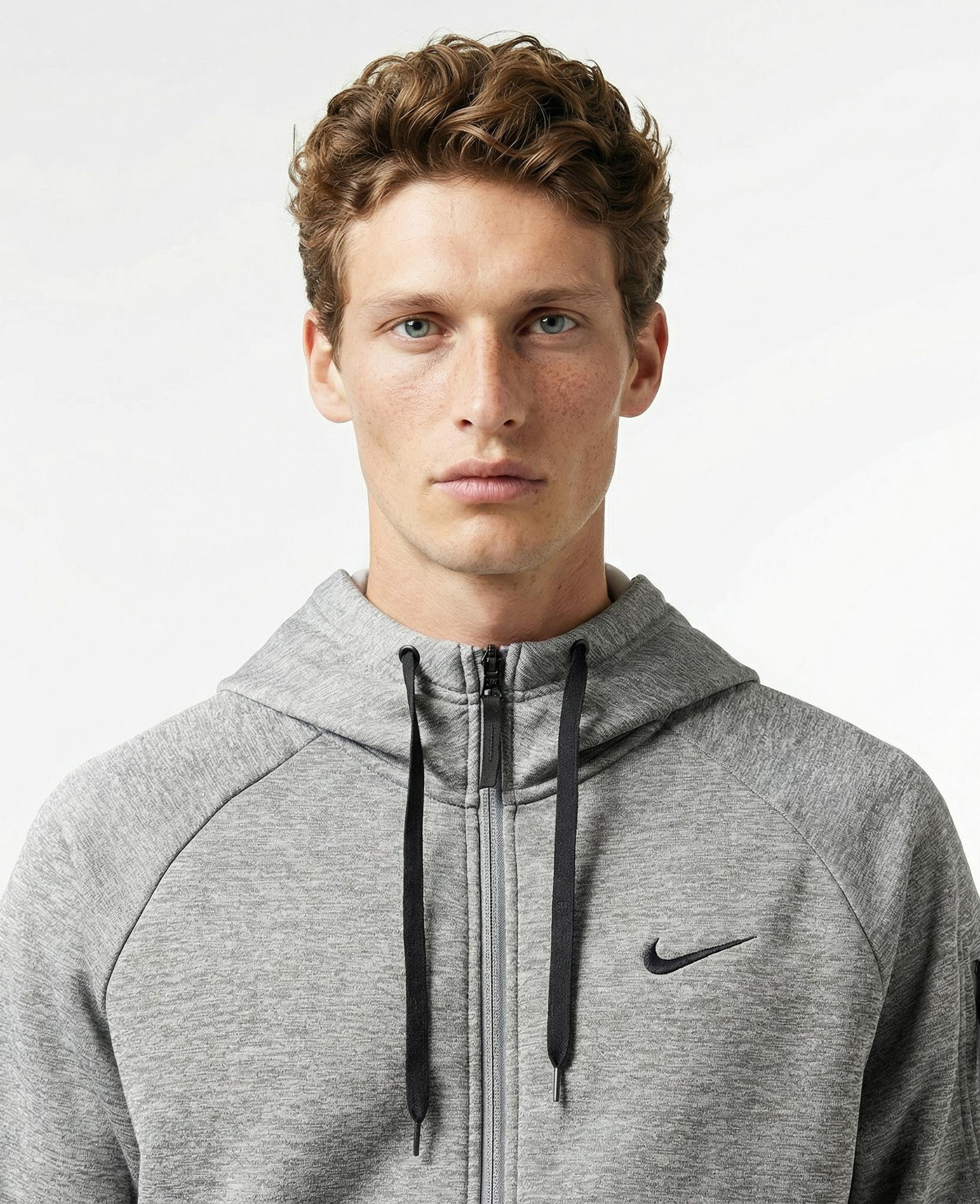 Nike Therma-Fit Full-Zip Erkek Gri Hoodie