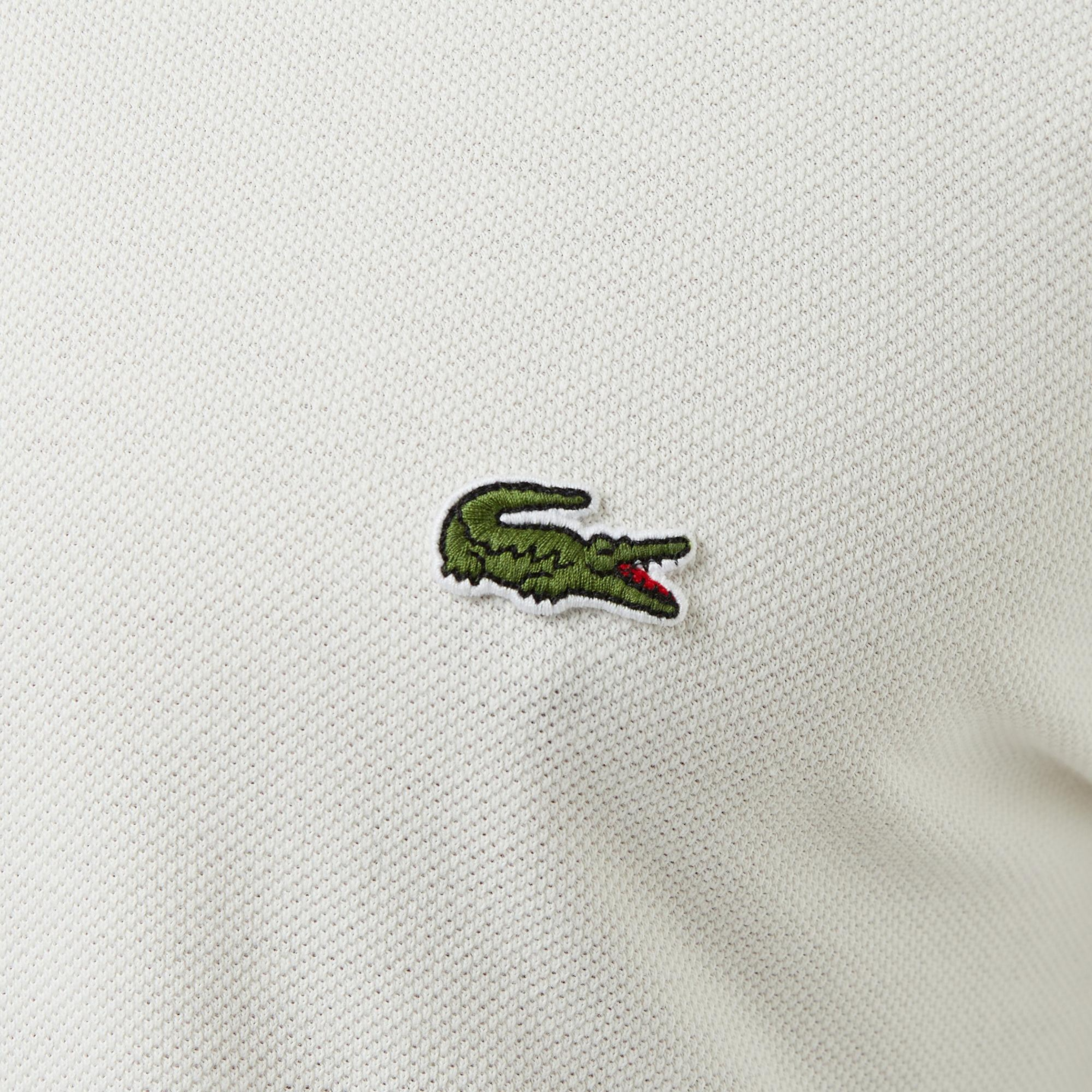 Lacoste Loose Fit Erkek Baskılı Beyaz Polo