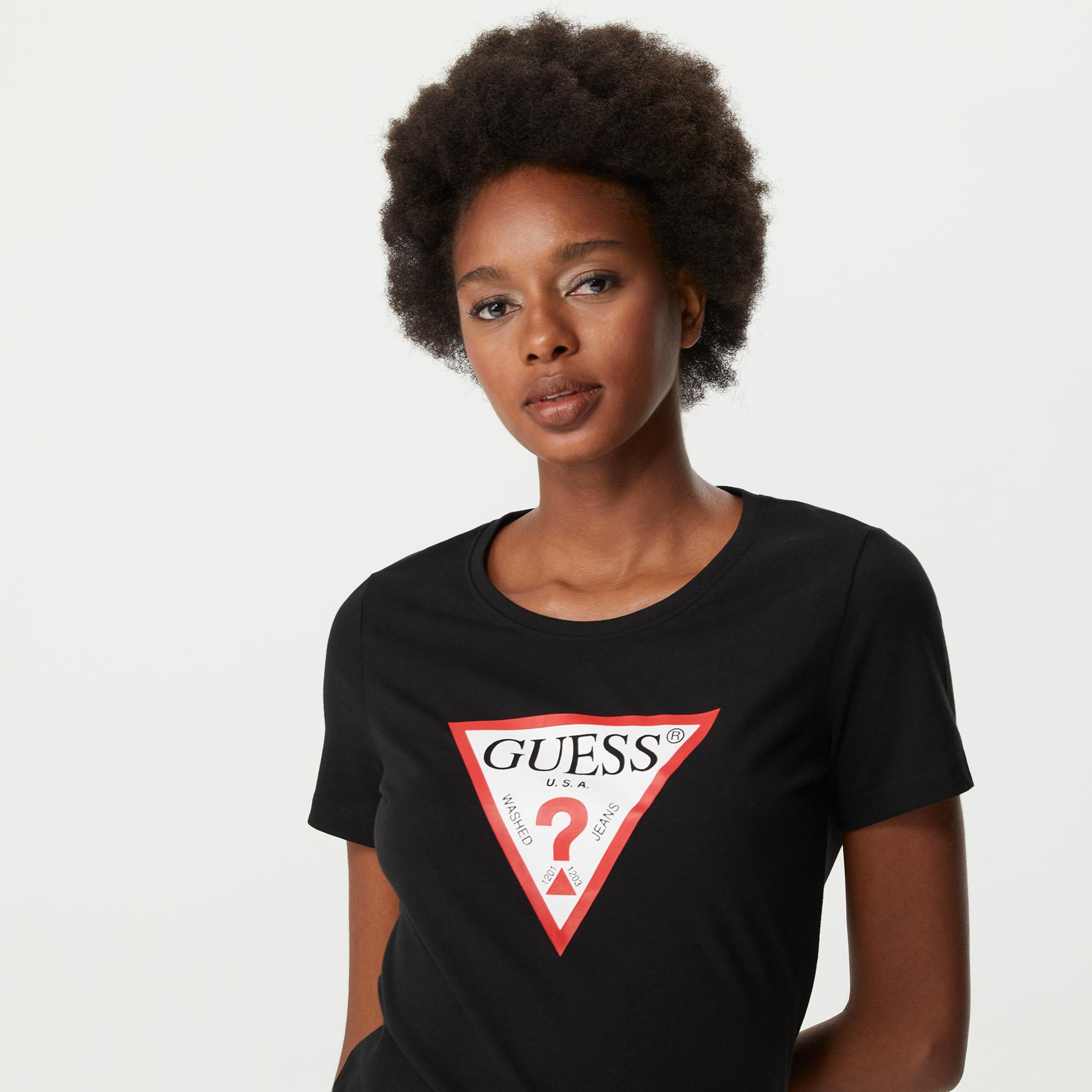 Guess Original Kadın Siyah T-Shirt