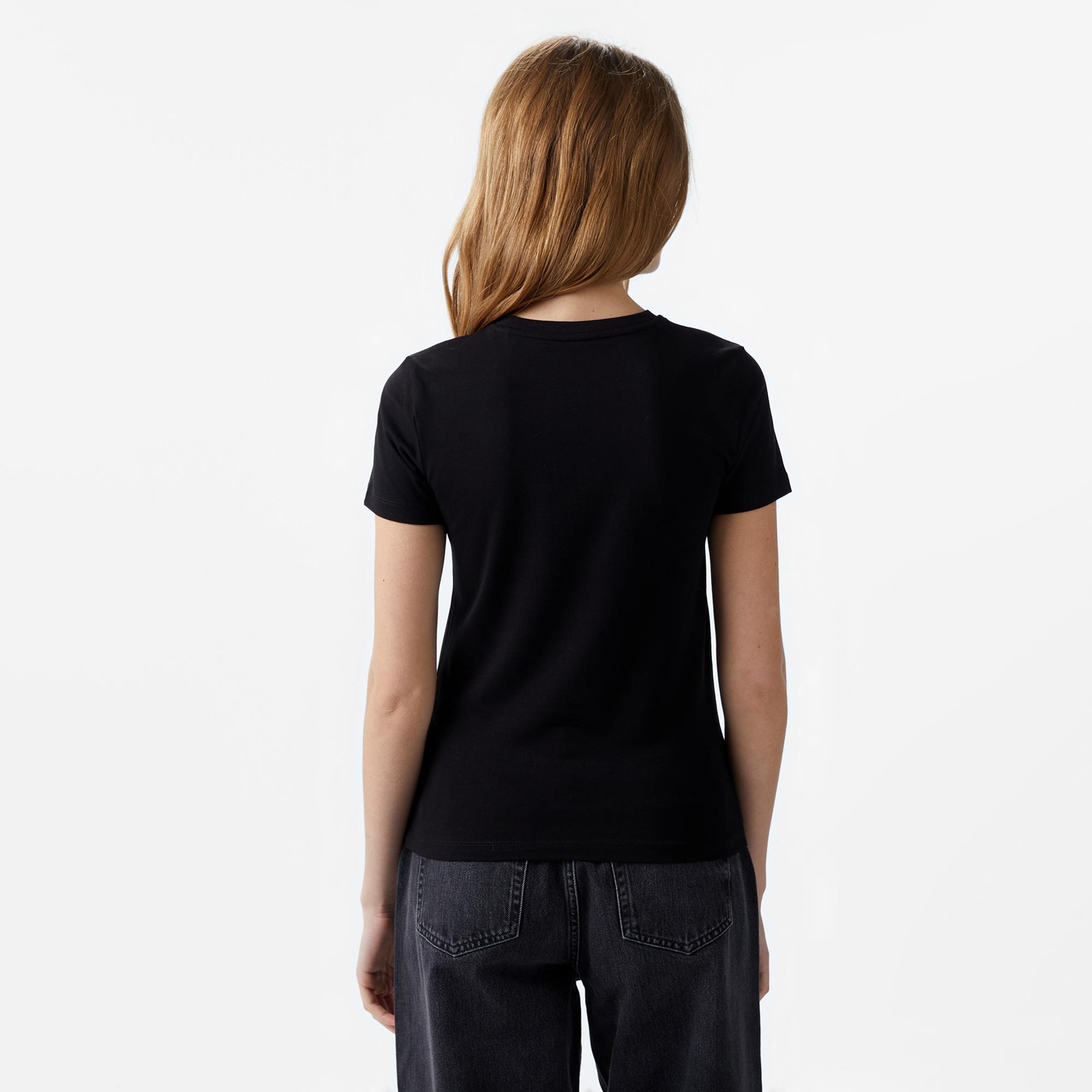 Guess Iconic Mid Organic Kadın Siyah T-Shirt