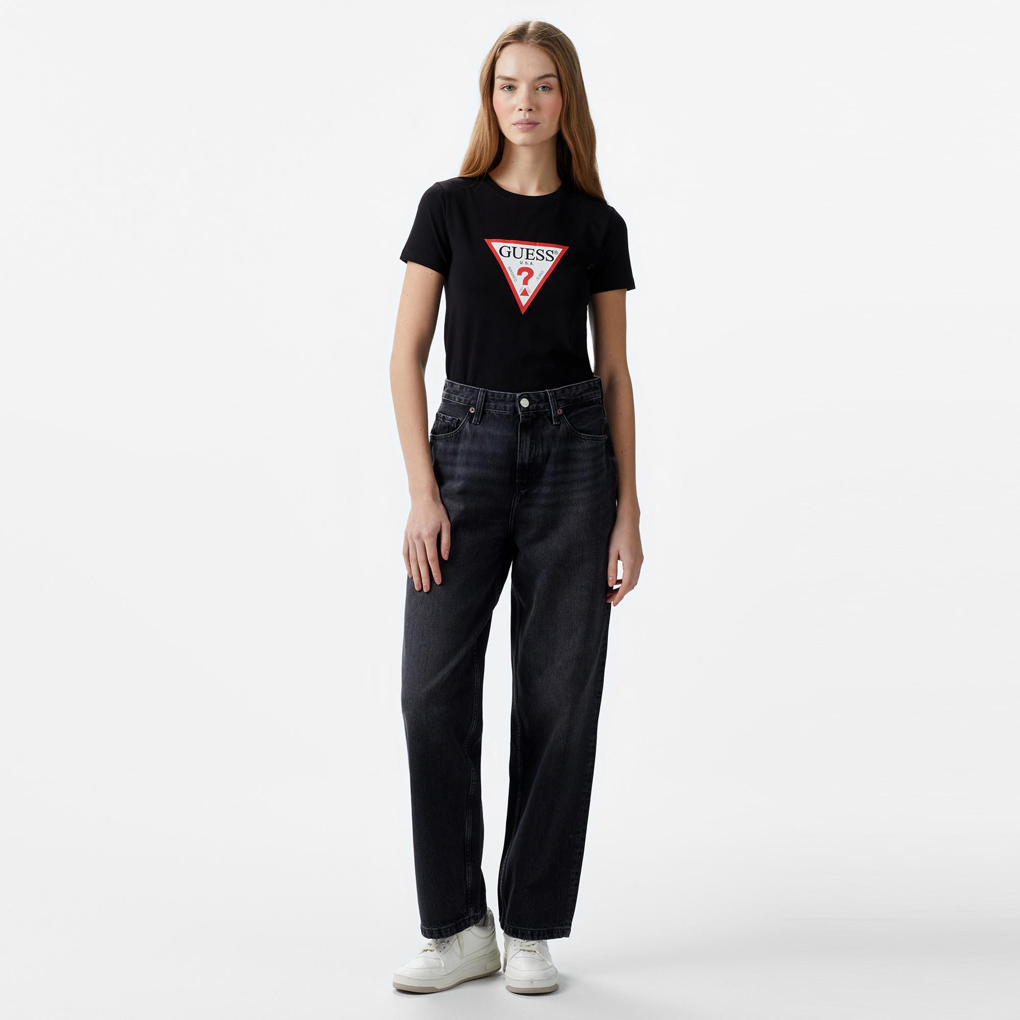 Guess Iconic Mid Organic Kadın Siyah T-Shirt