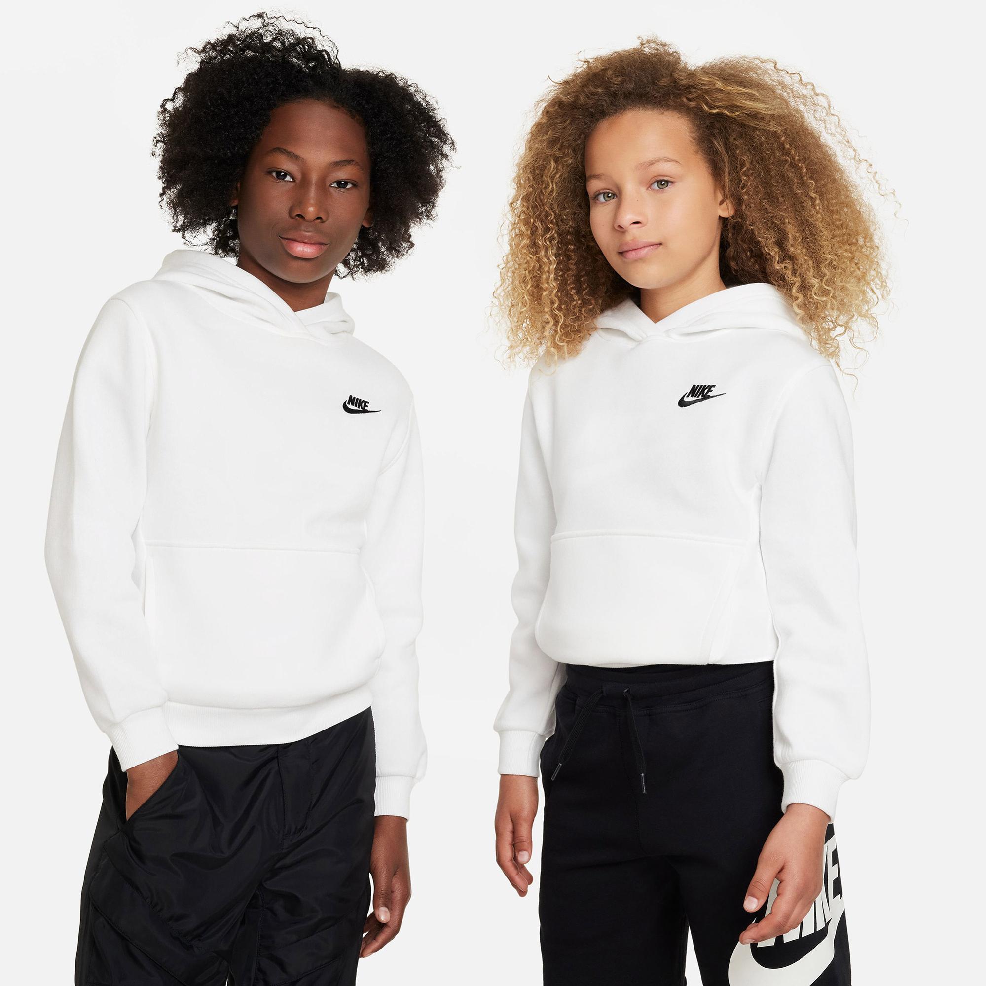 Nike Sportswear Club Fleece Çocuk Beyaz Kapüşonlu Hoodie