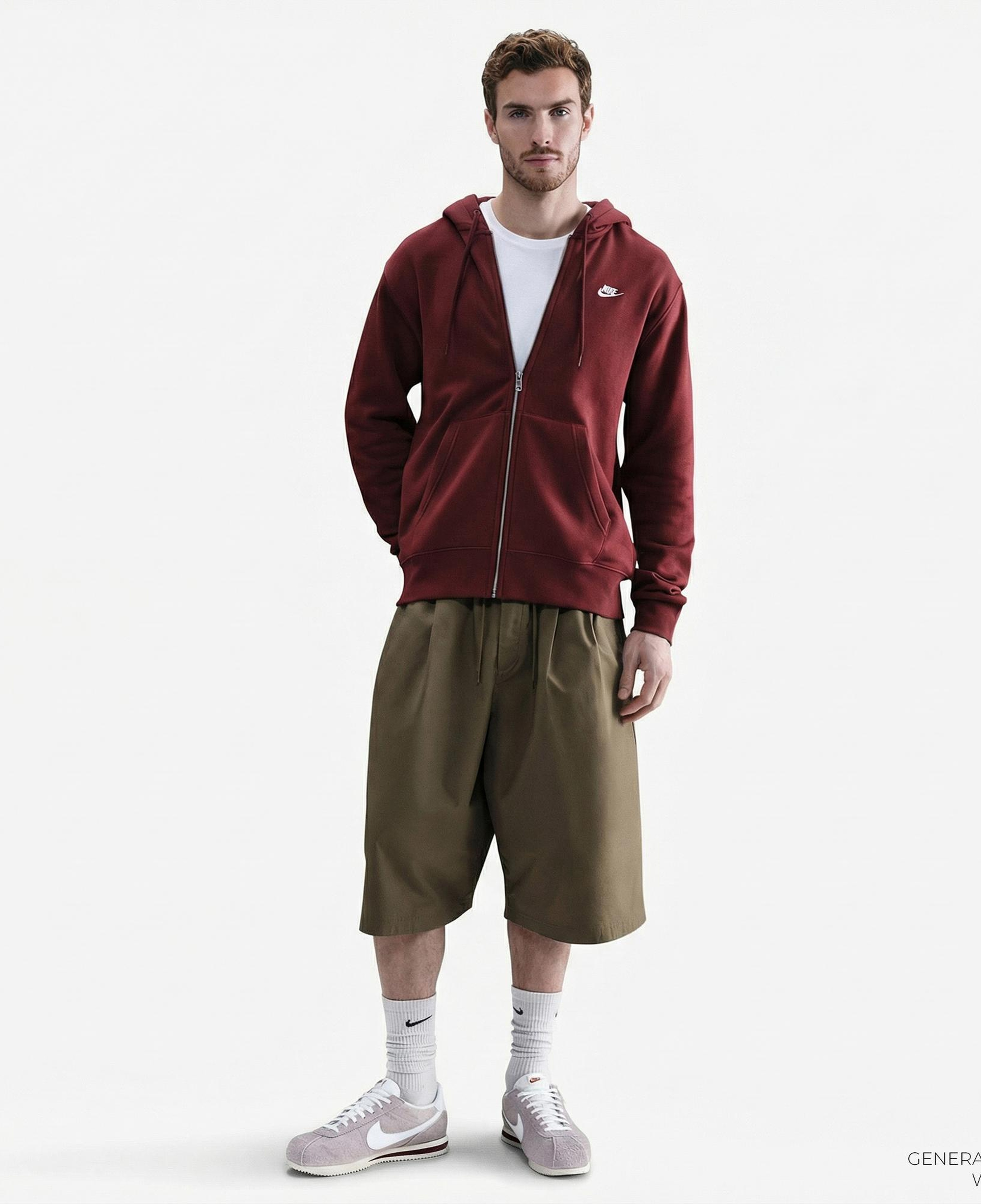 Nike Club Erkek Bordo Kapüşonlu Hoodie