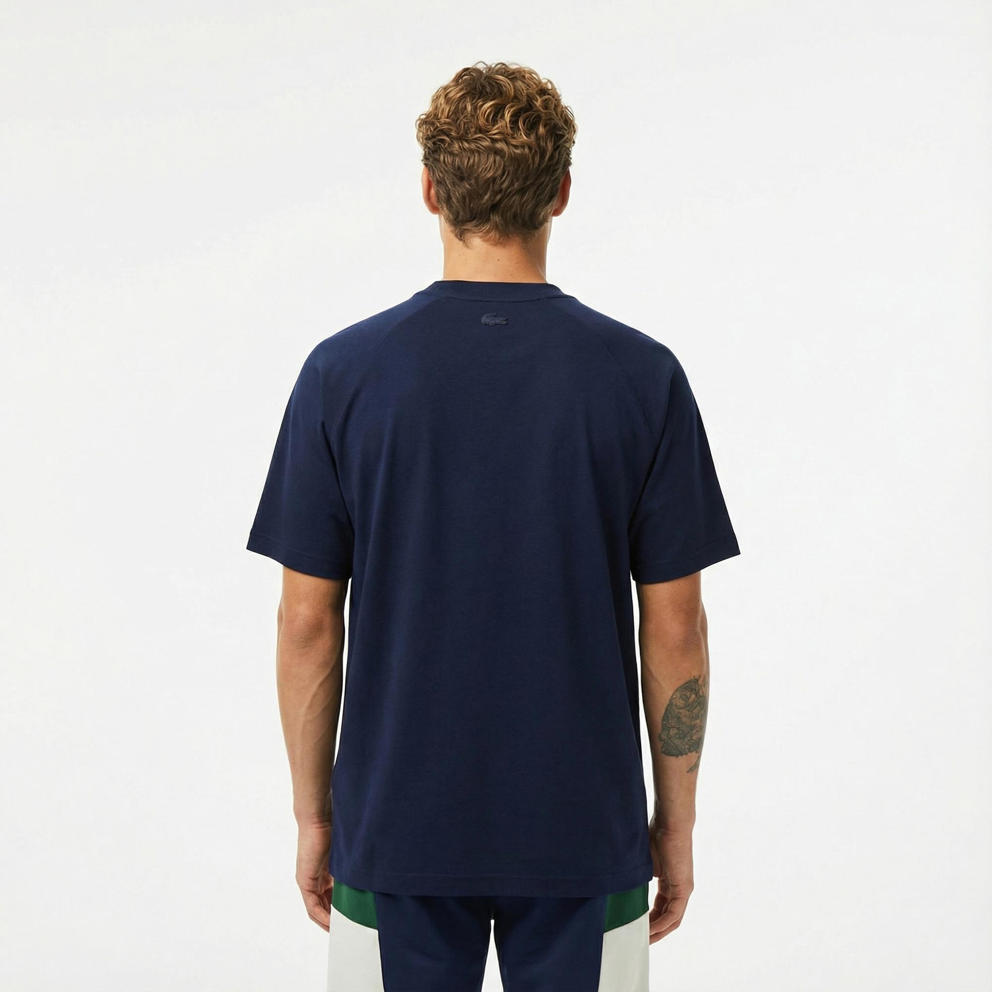 Lacoste Erkek Oversize Fit Bisiklet Yaka Lacivert T-Shirt