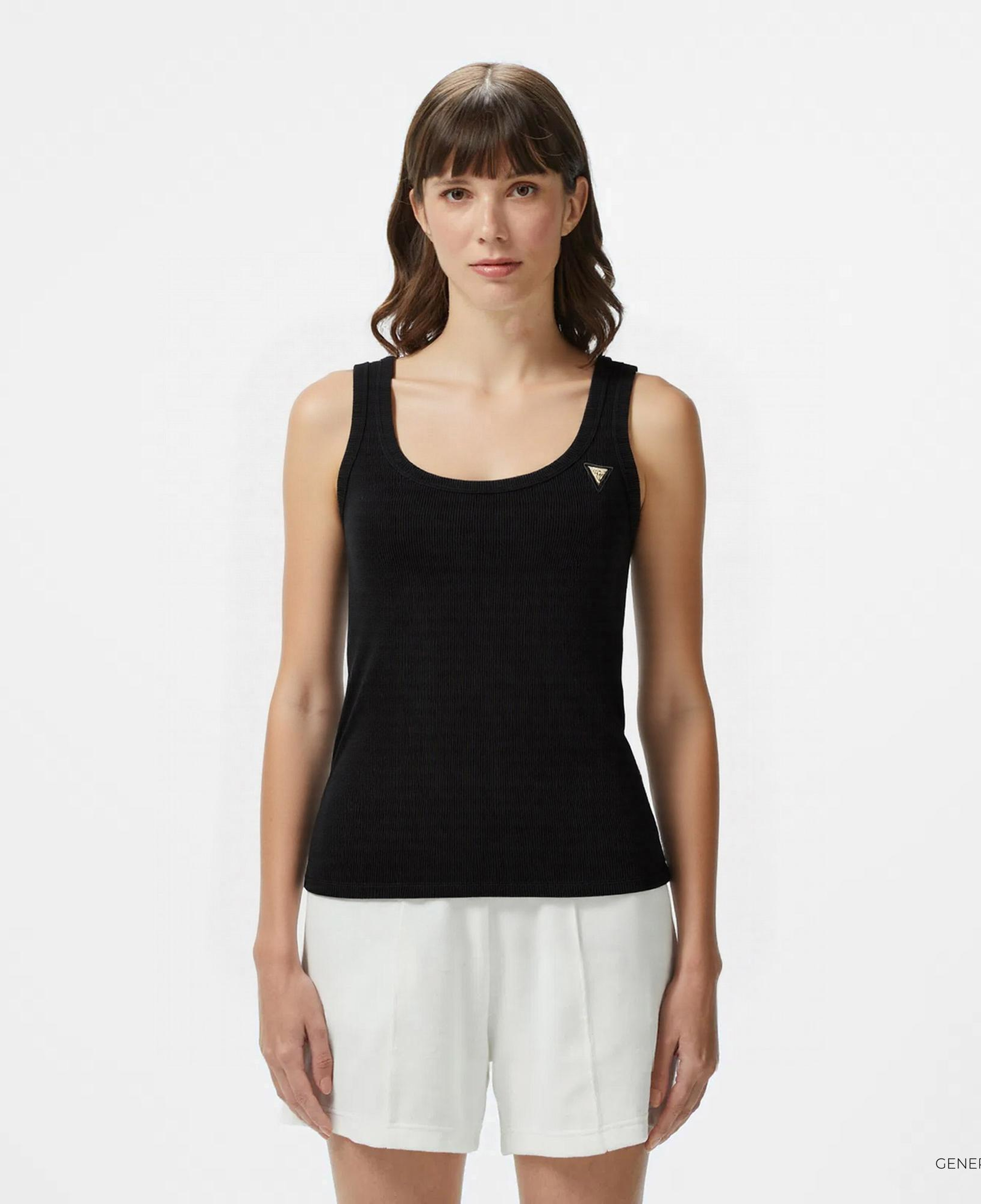 Guess Kadın Siyah Kolsuz T-Shirt