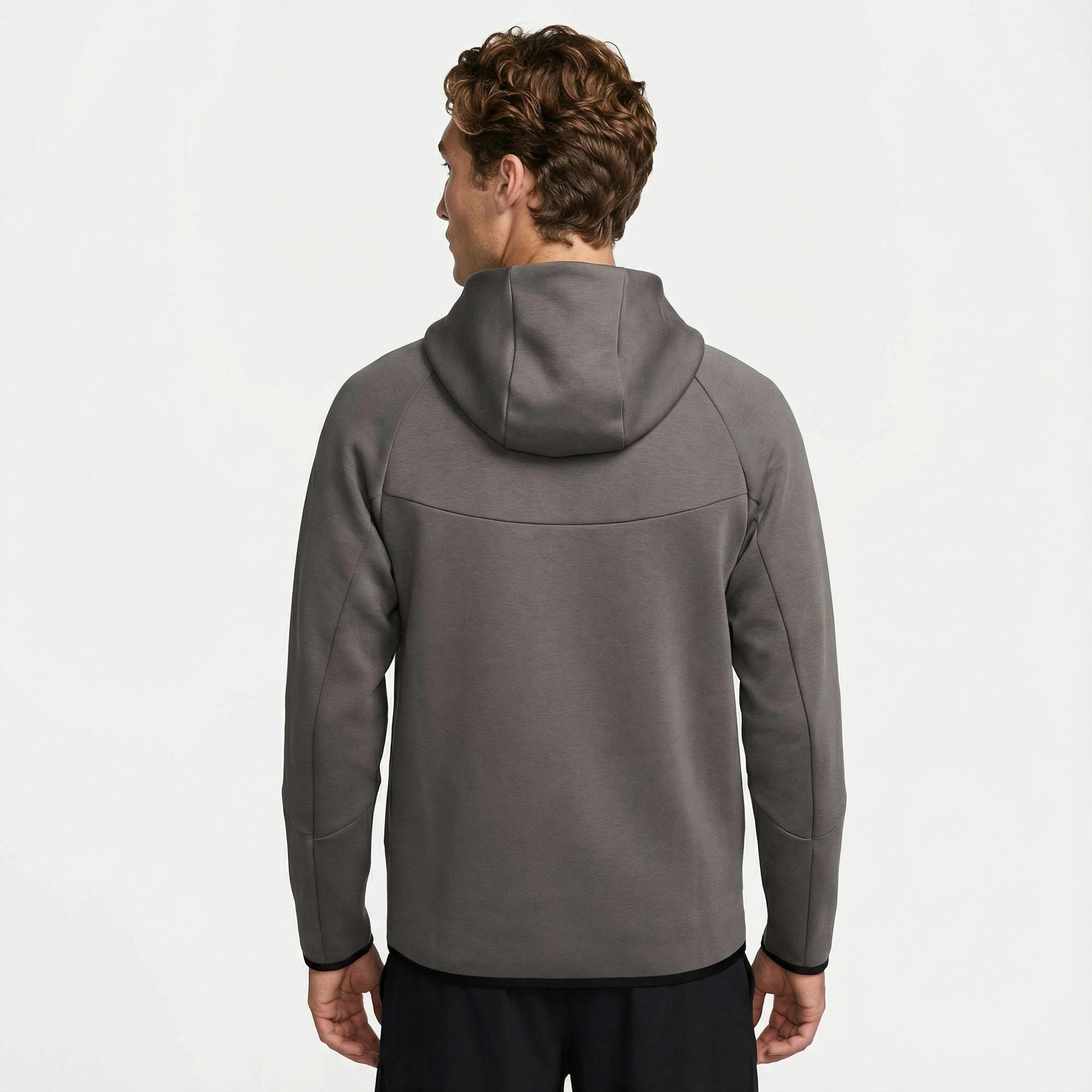 Nike Tech Fleece Erkek Gri Kapüşonlu Hoodie