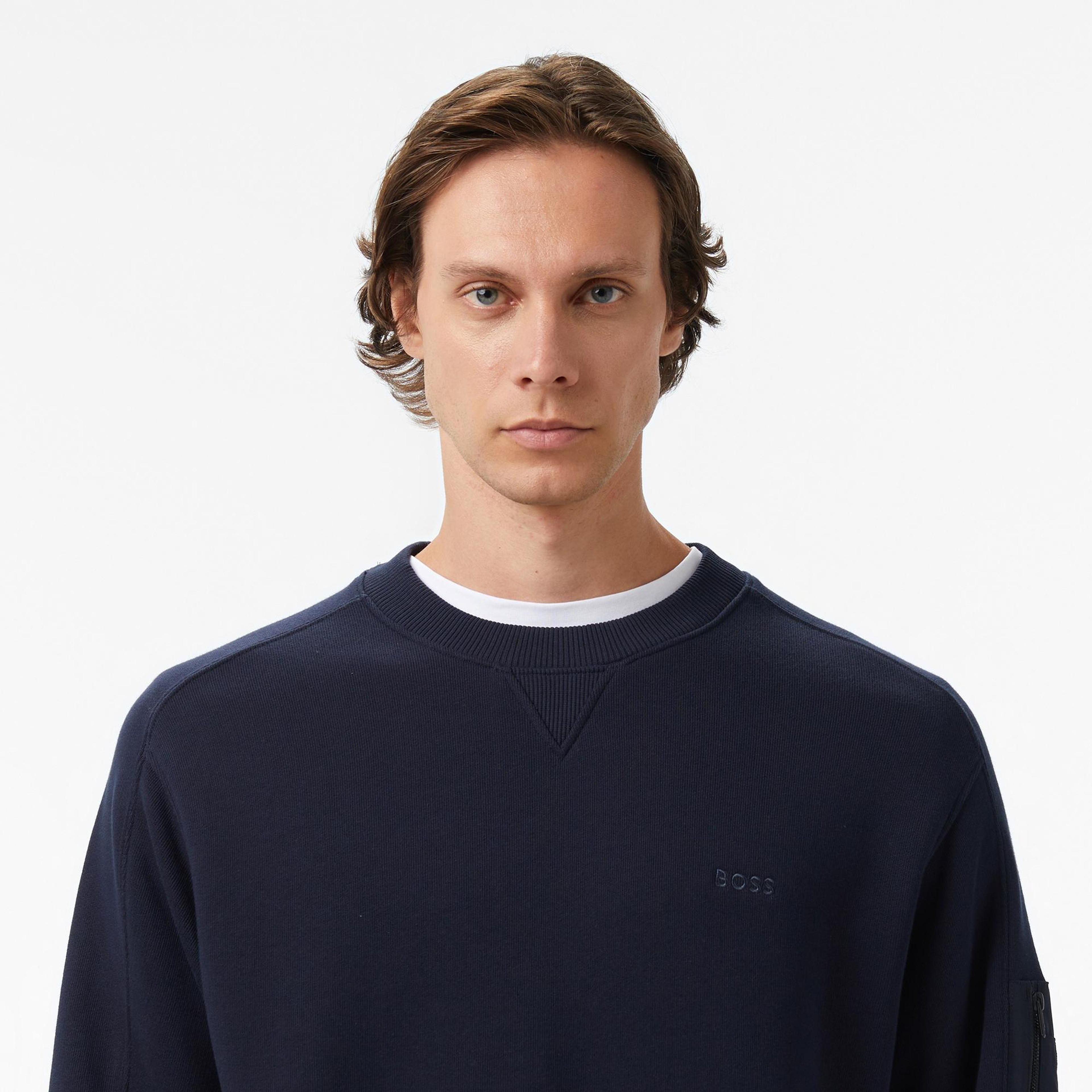 Boss Erkek Koyu Mavi Sweatshirt
