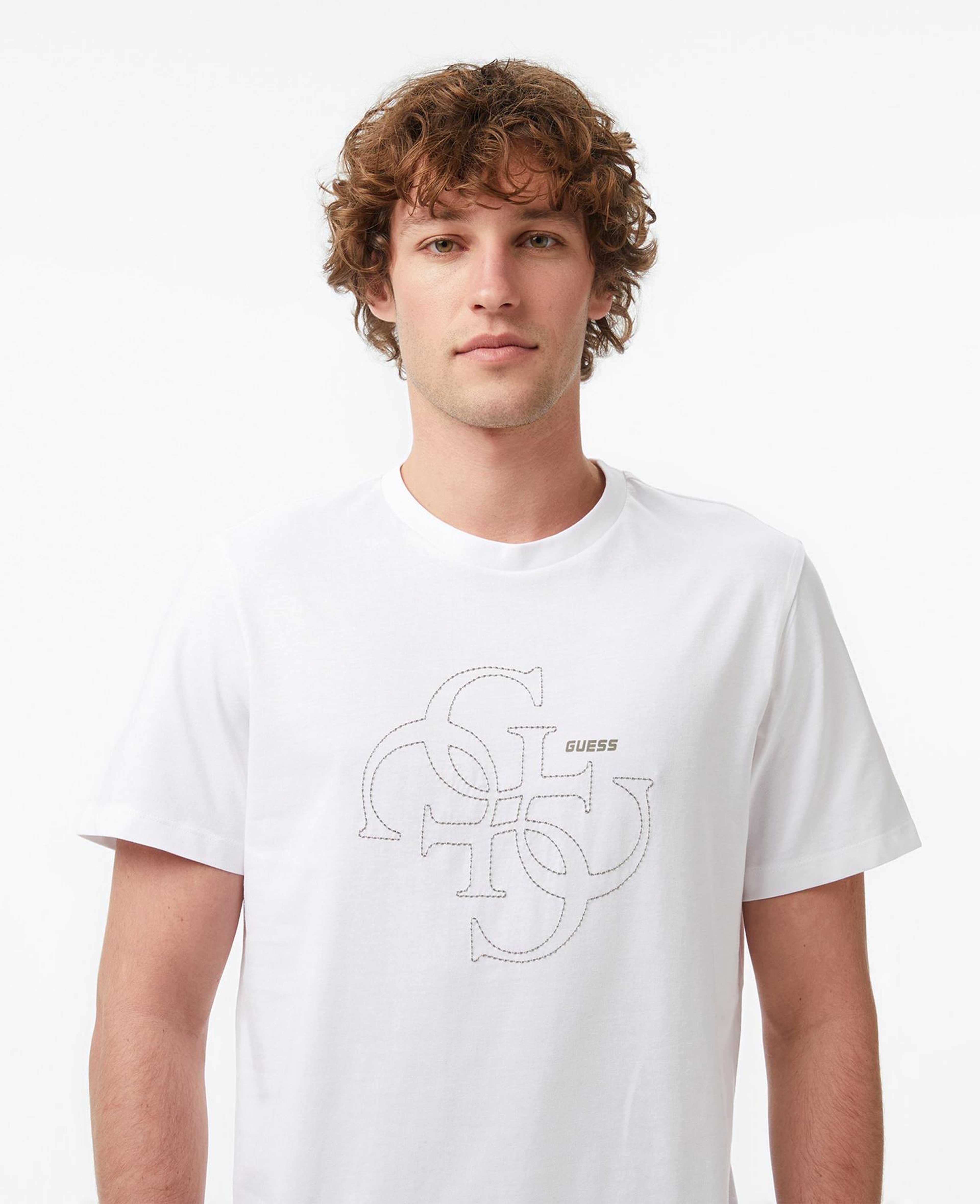 Guess Tiberio Aktif Oversize Fit Erkek Beyaz T-Shirt