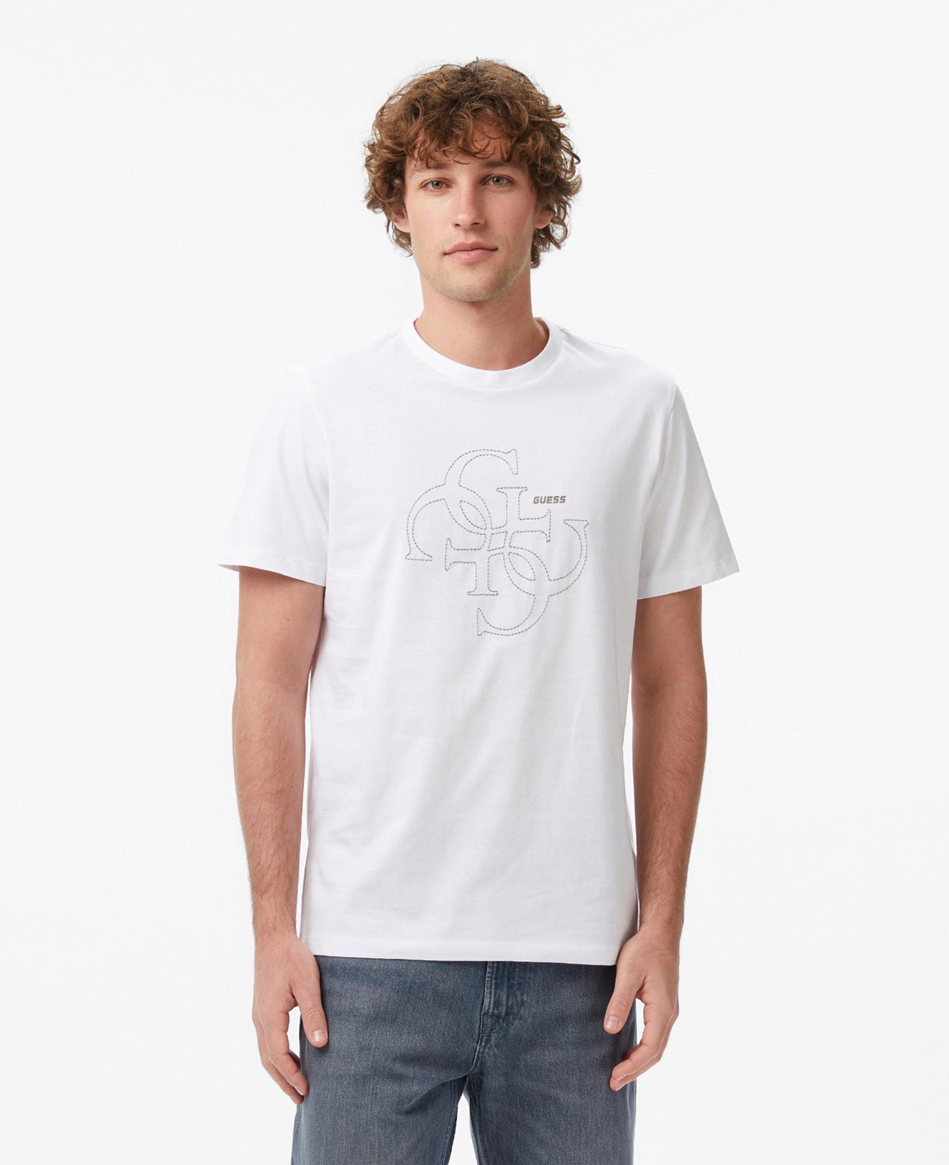 Guess Tiberio Aktif Oversize Fit Erkek Beyaz T-Shirt