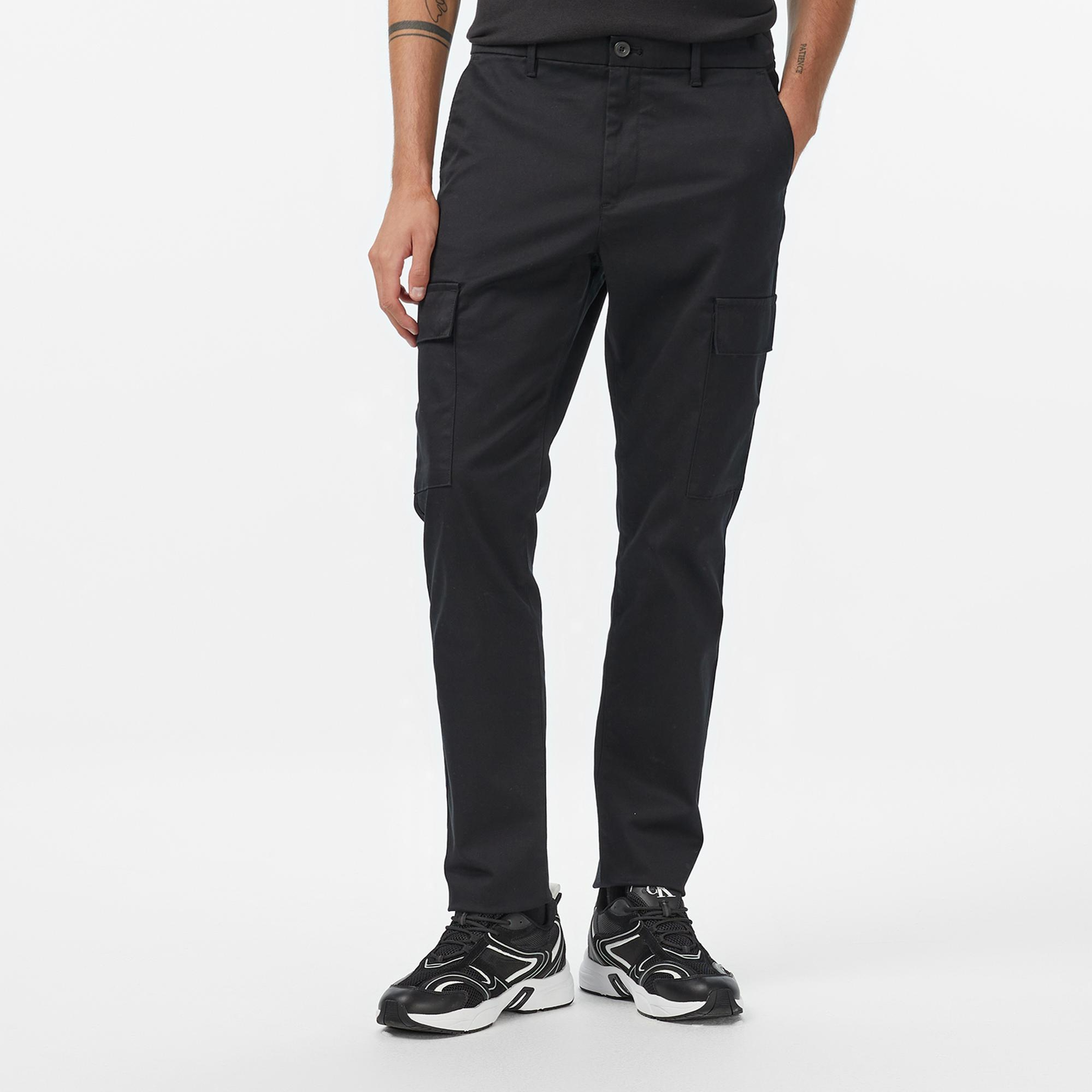 Calvin Klein Slim Refined Stretch Cargo Erkek Siyah Pantolon