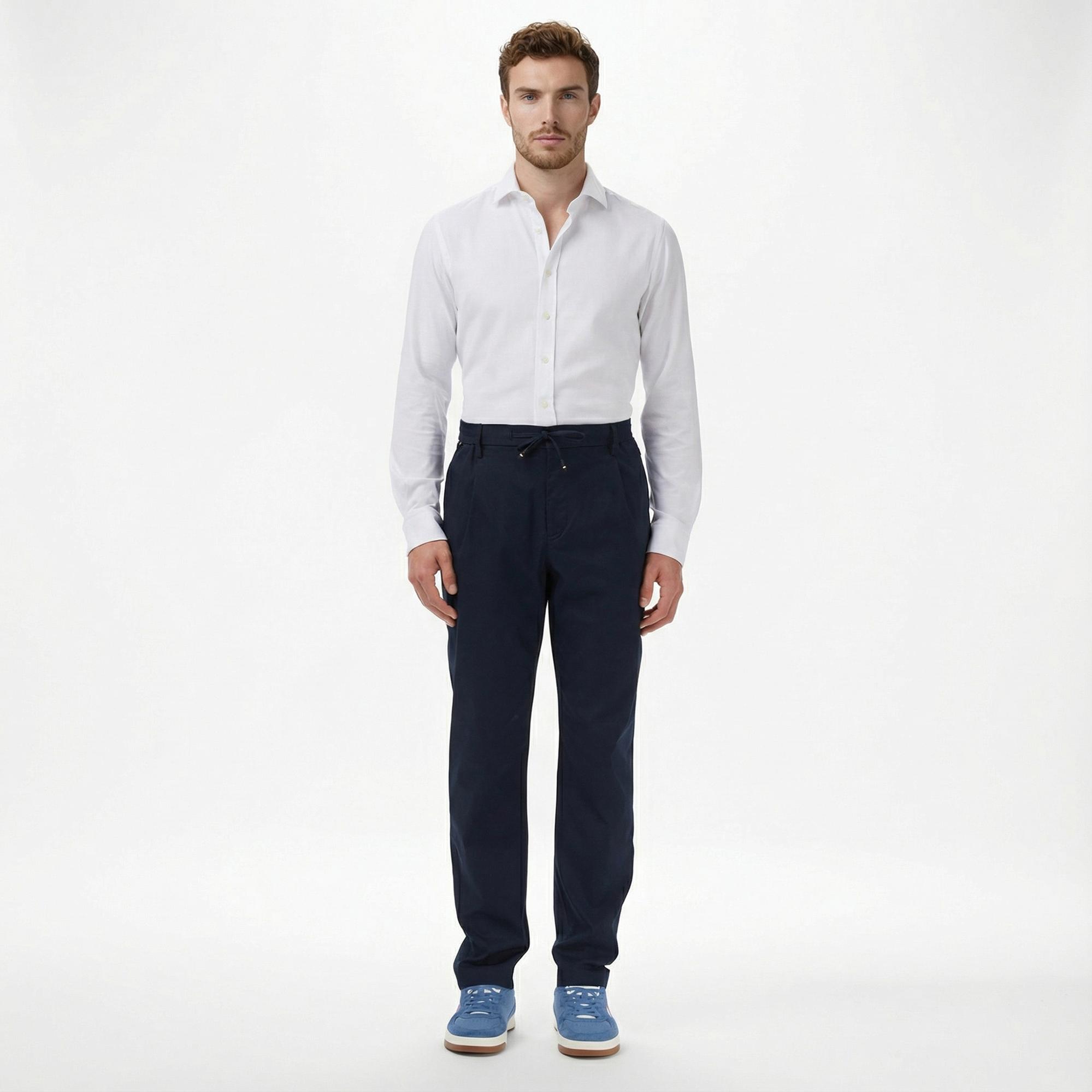 Tommy Hilfiger Harlem Tech Twill Erkek Lacivert Pantolon