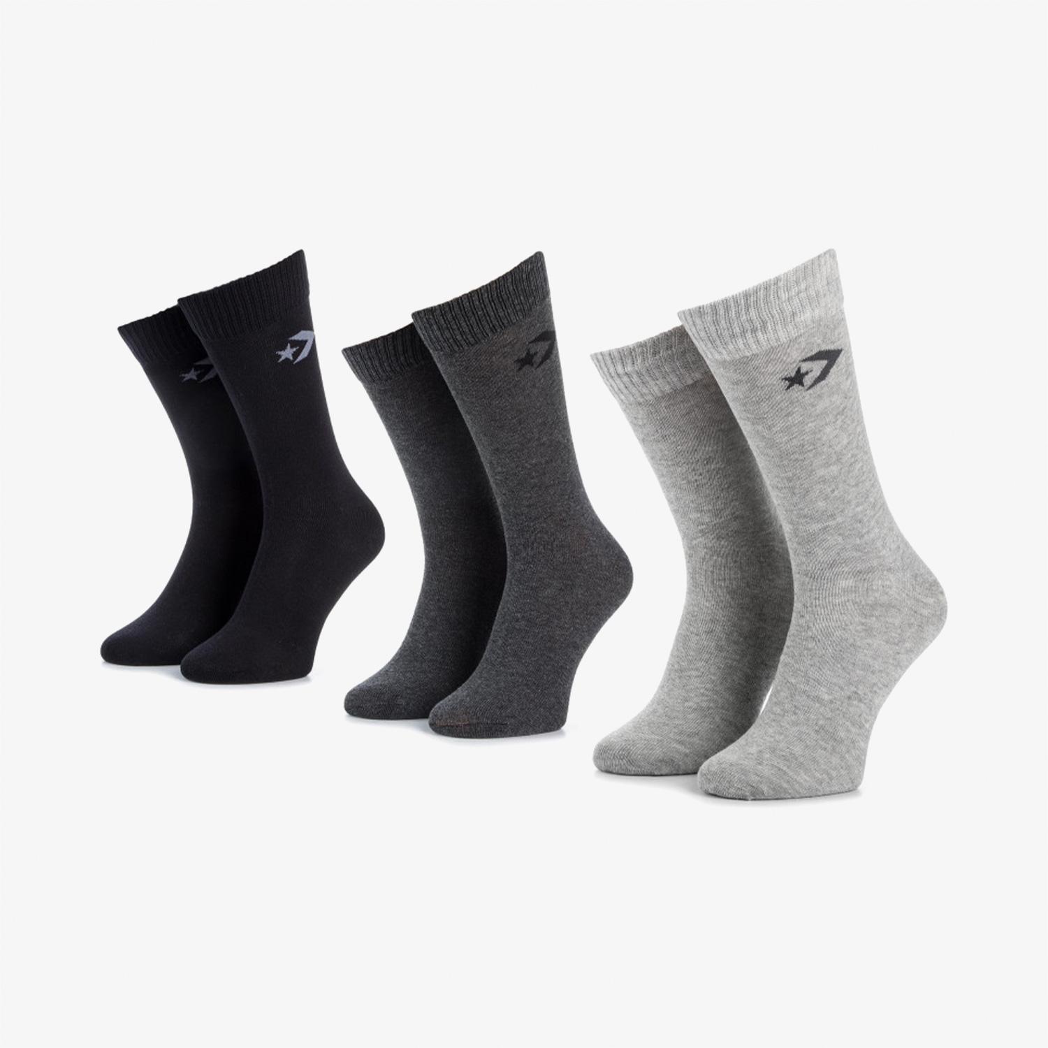 Converse Star Chevron Erkek 3'lü Renkli Uzun Çorap