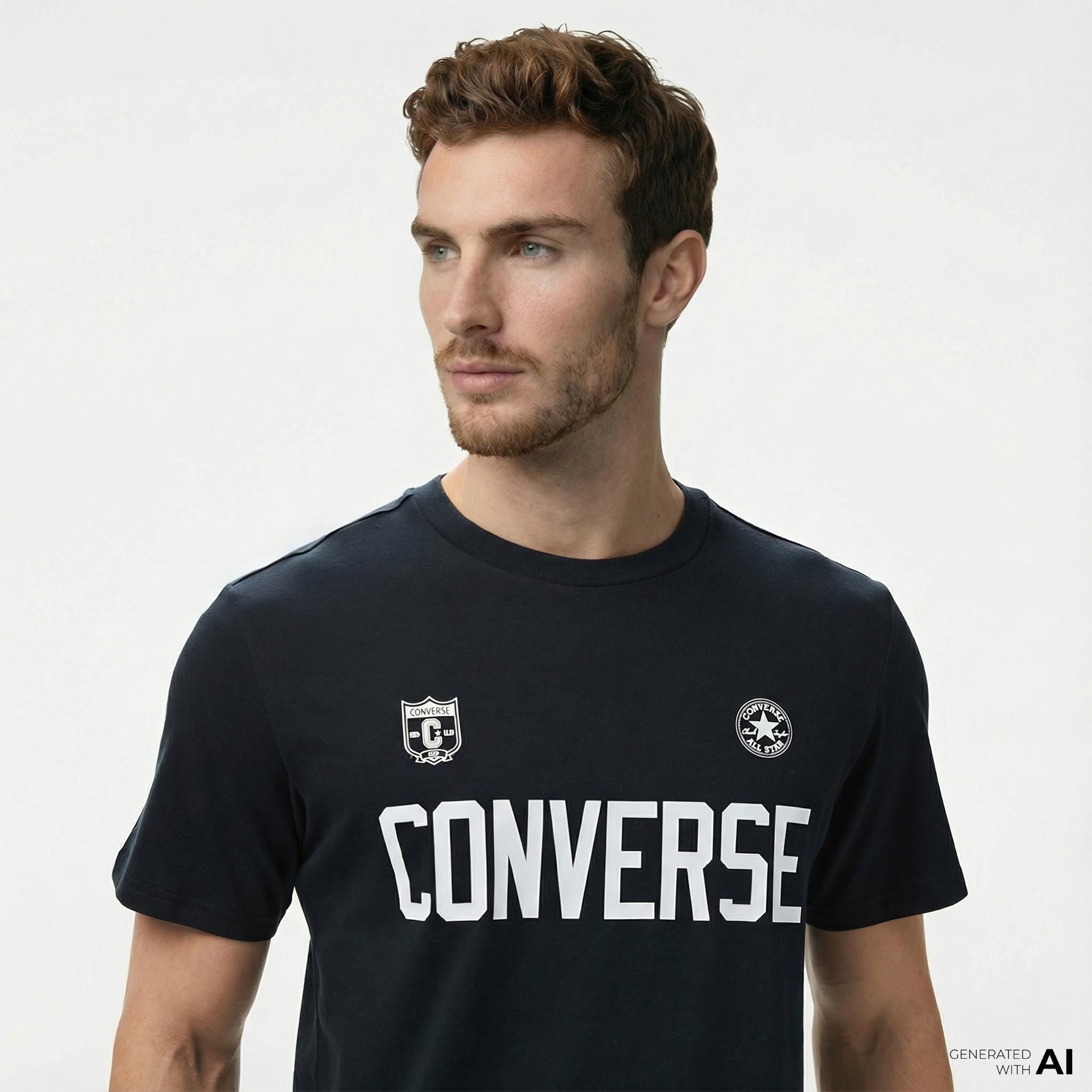 Converse Erkek Baskılı Siyah T-Shirt