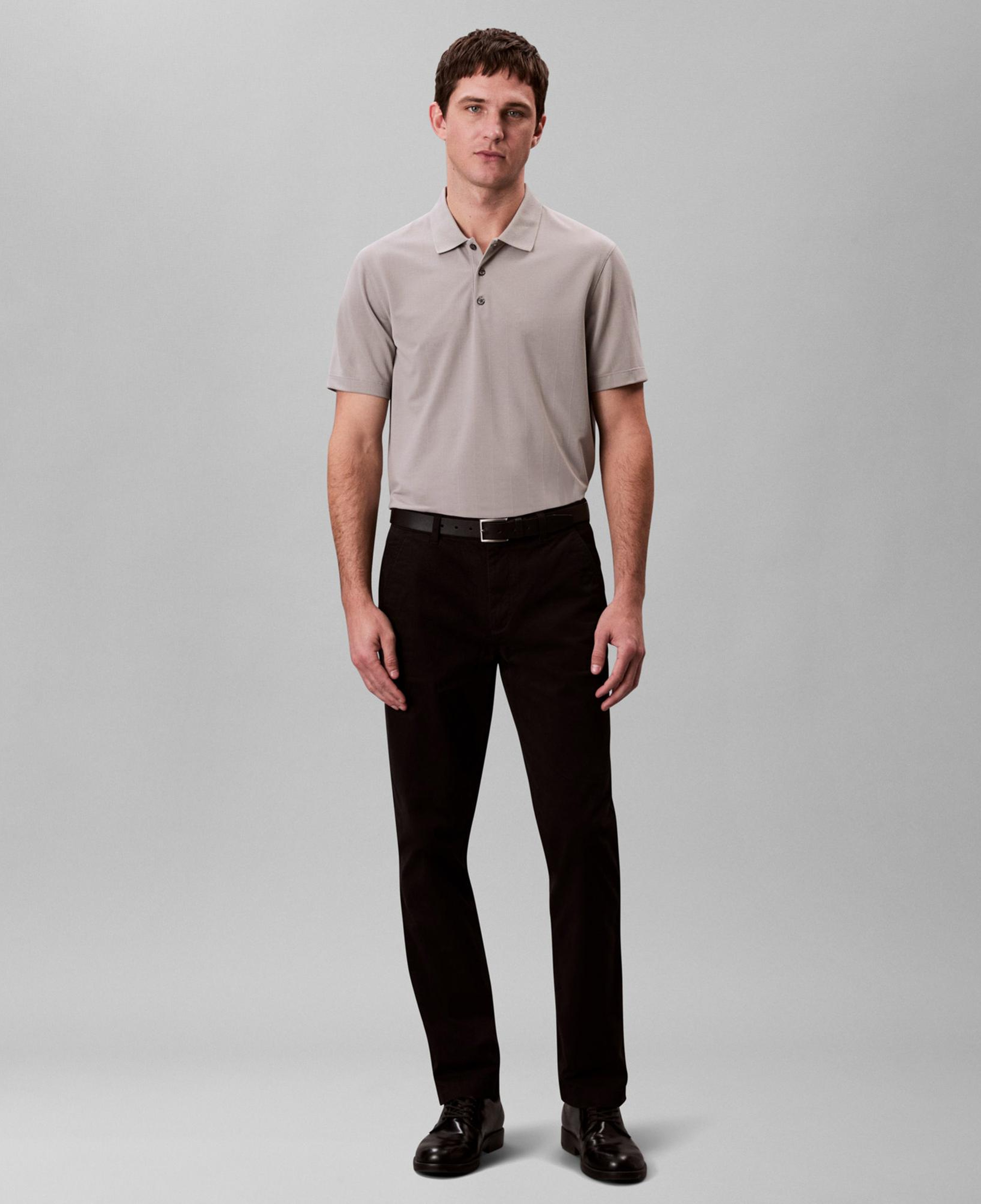 Calvin Klein Stripe Jacquard Erkek Gri Polo