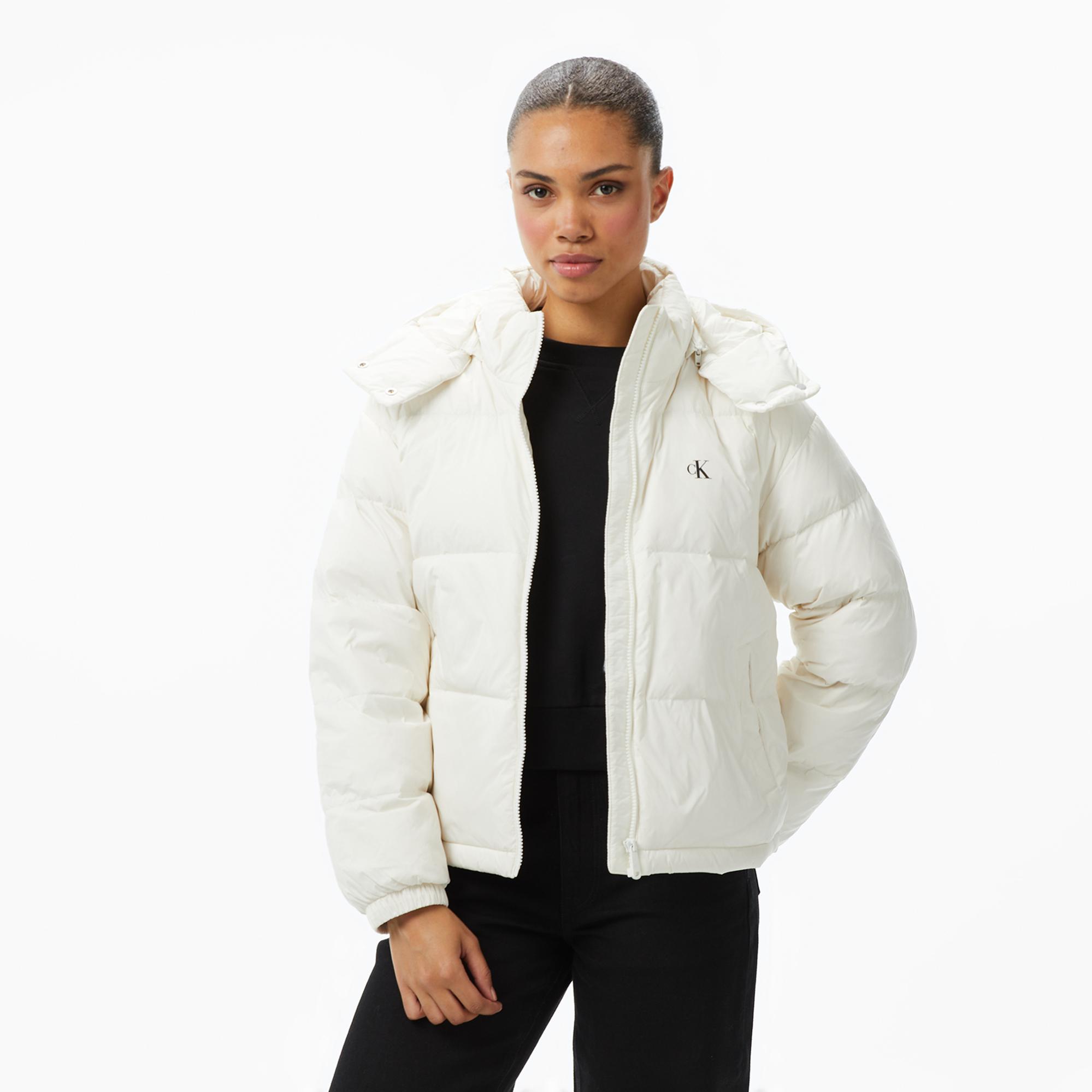 Calvin Klein Essential Midweight Puffer  Kadın Beyaz Mont