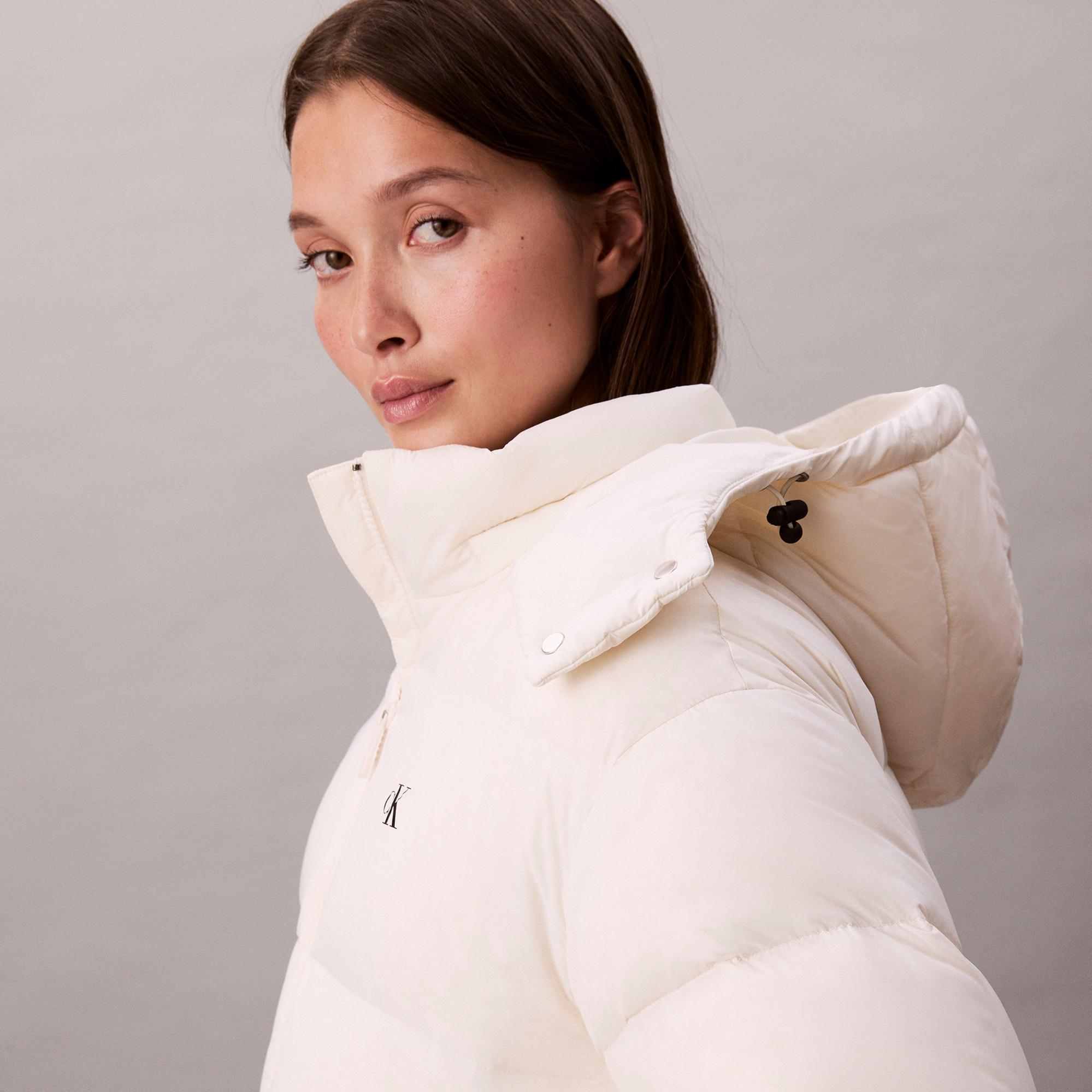 Calvin Klein Essential Midweight Puffer  Kadın Beyaz Mont