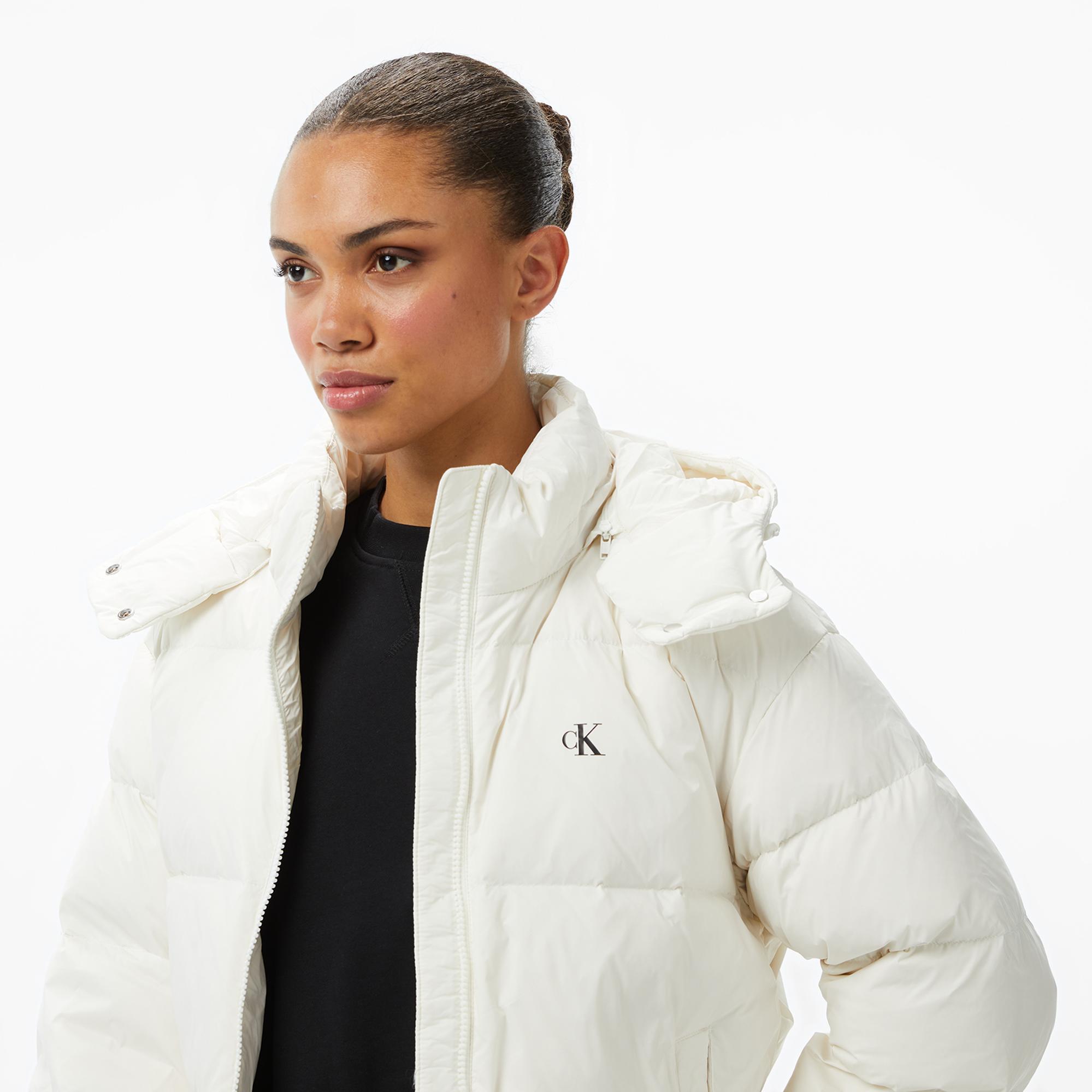 Calvin Klein Essential Midweight Puffer  Kadın Beyaz Mont