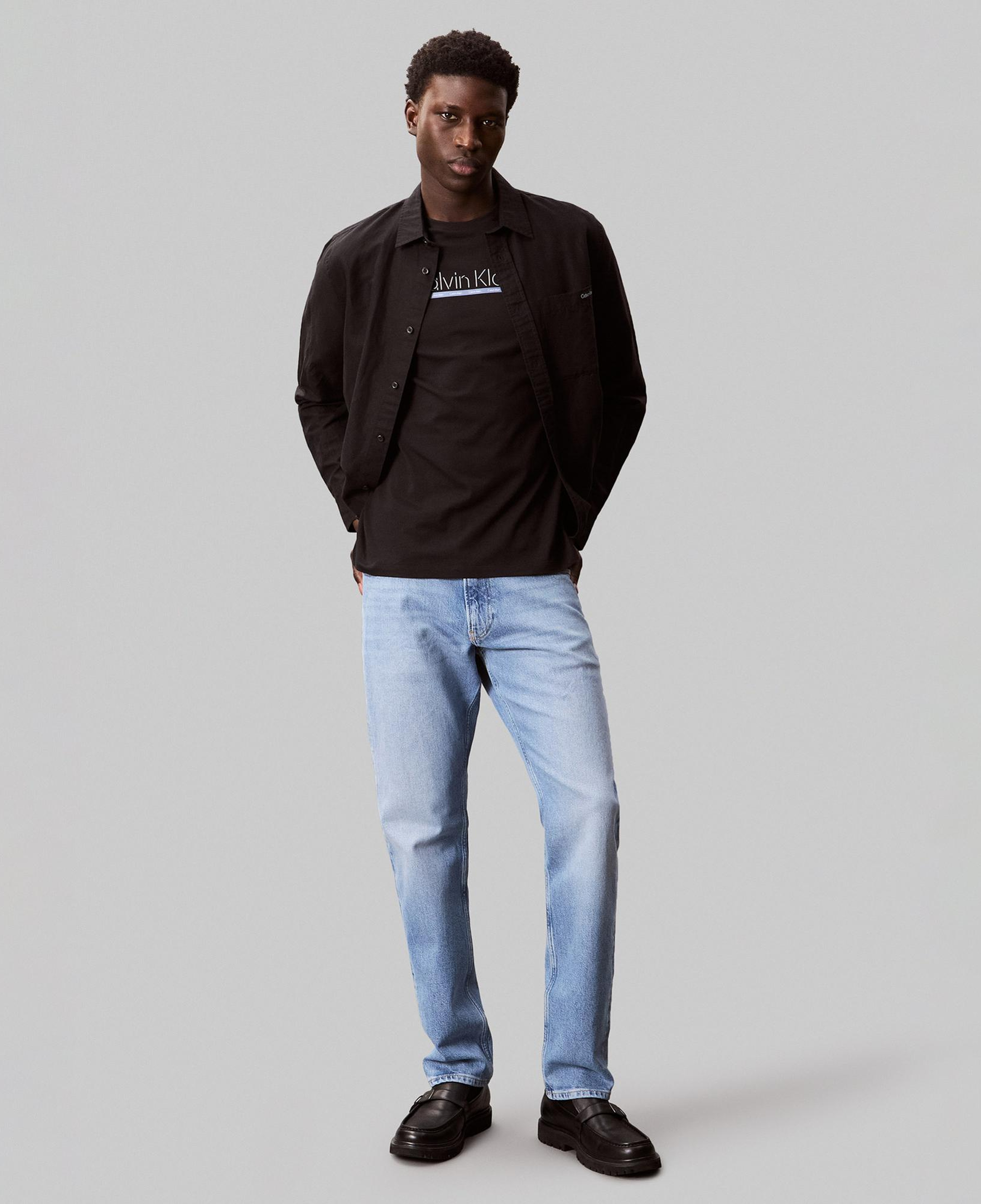 Calvin Klein Outline Tape Graphic Erkek Siyah T-Shirt