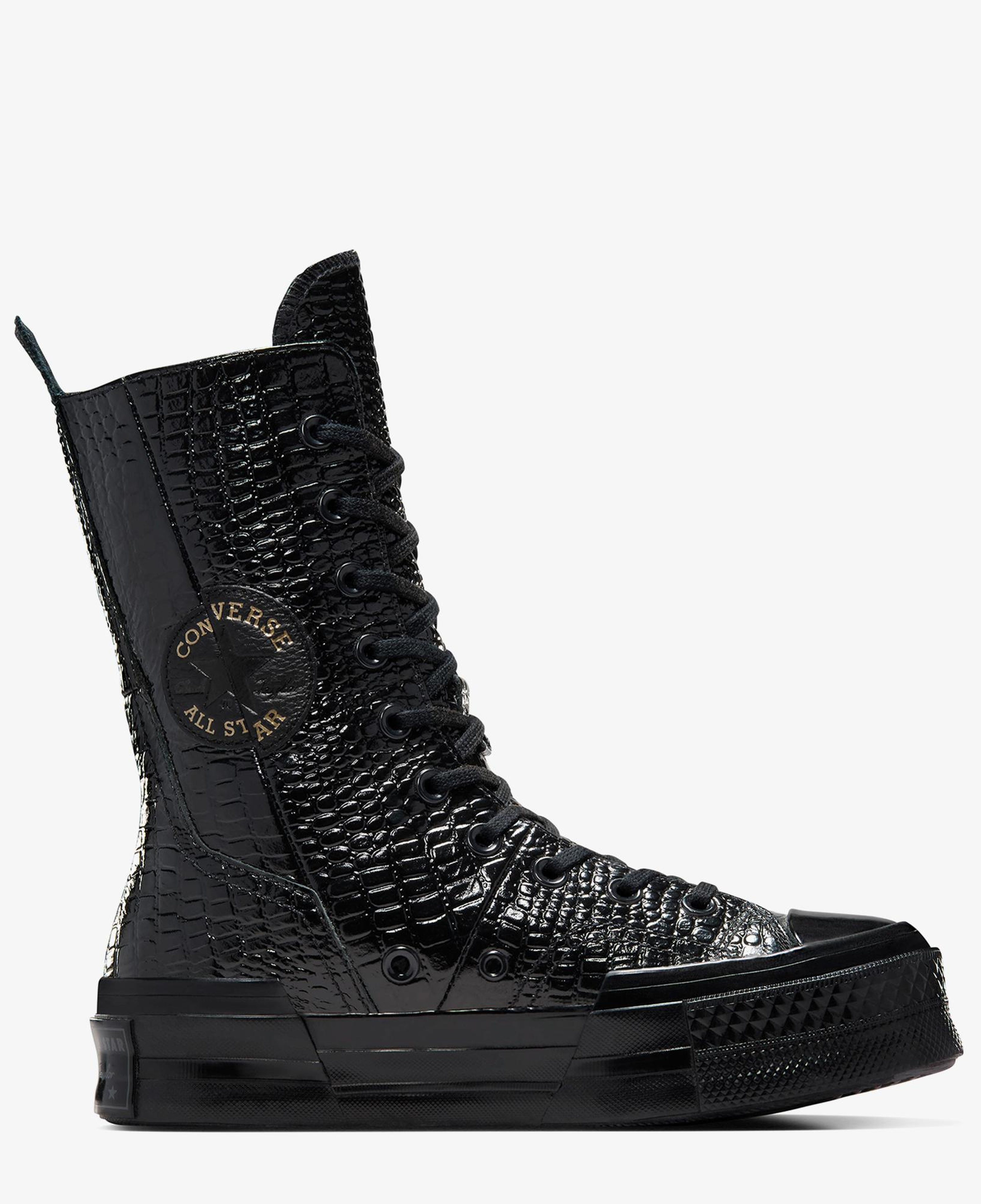 Converse Chuck 70 Plus XHi Unisex Siyah Deri Platform Sneaker